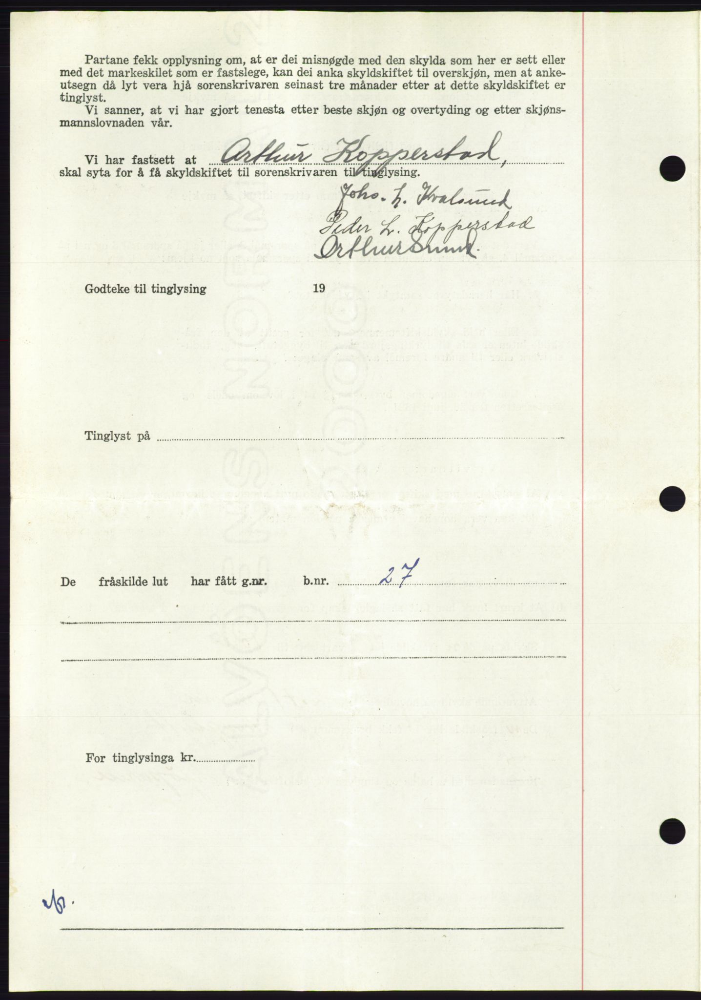 Søre Sunnmøre sorenskriveri, AV/SAT-A-4122/1/2/2C/L0100: Pantebok nr. 26A, 1954-1955, Dagboknr: 957/1955