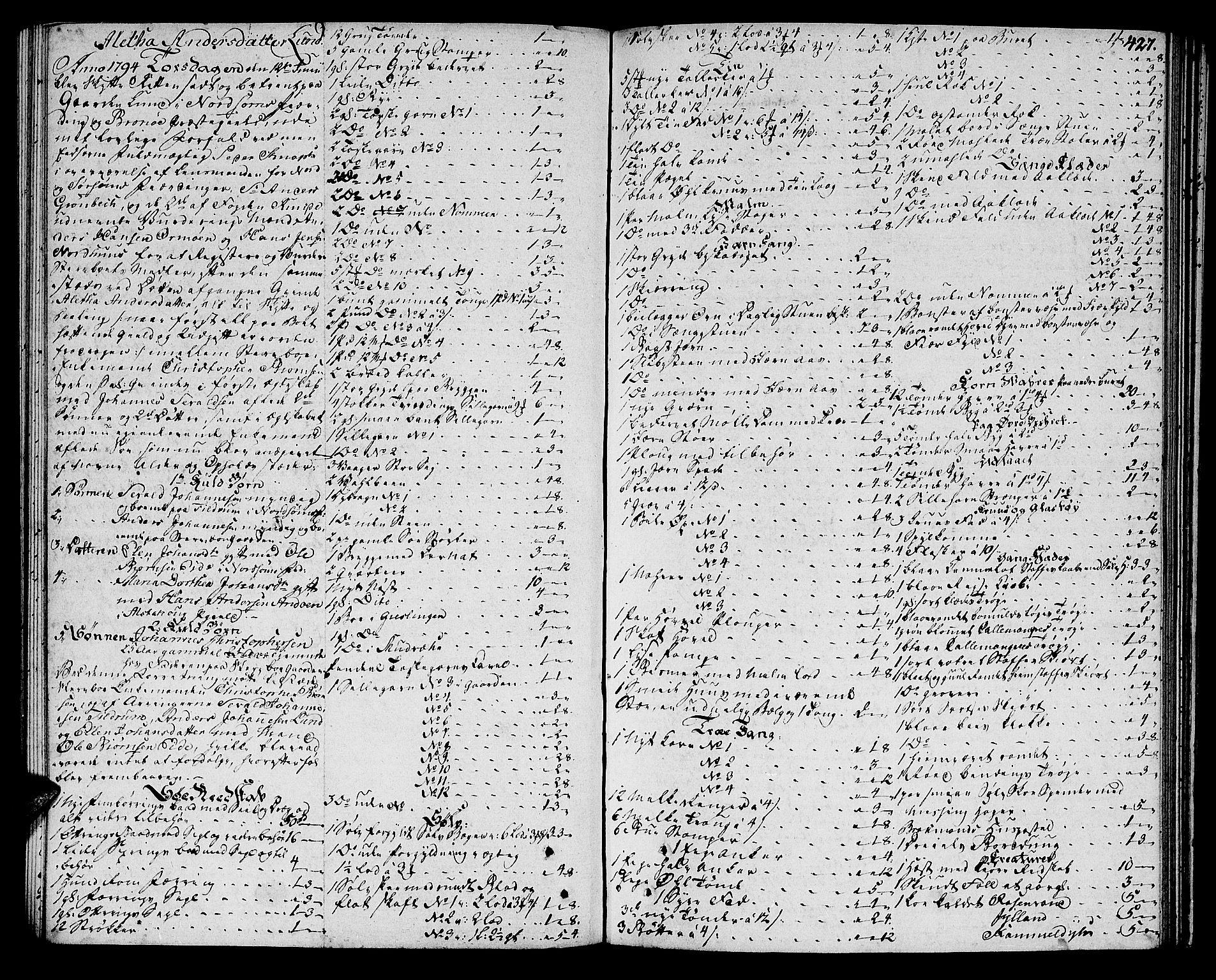 Helgeland sorenskriveri, AV/SAT-A-0004/3/3A/L0071: Skifteprotokoll 18B, 1793-1794, s. 426b-427a