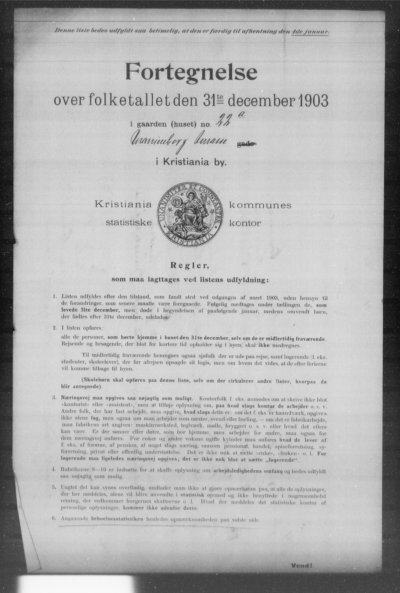 OBA, Kommunal folketelling 31.12.1903 for Kristiania kjøpstad, 1903, s. 23211