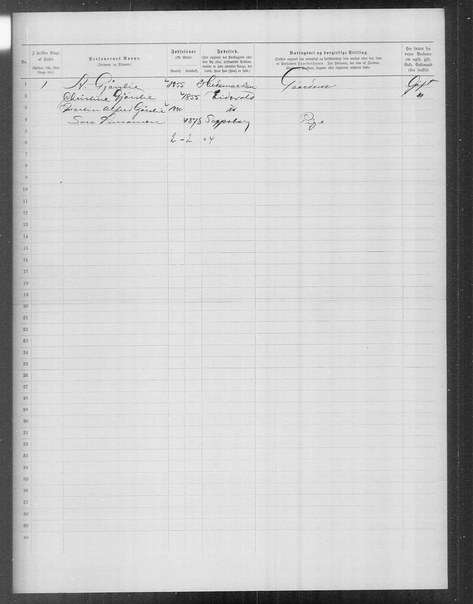 OBA, Kommunal folketelling 31.12.1899 for Kristiania kjøpstad, 1899, s. 13833