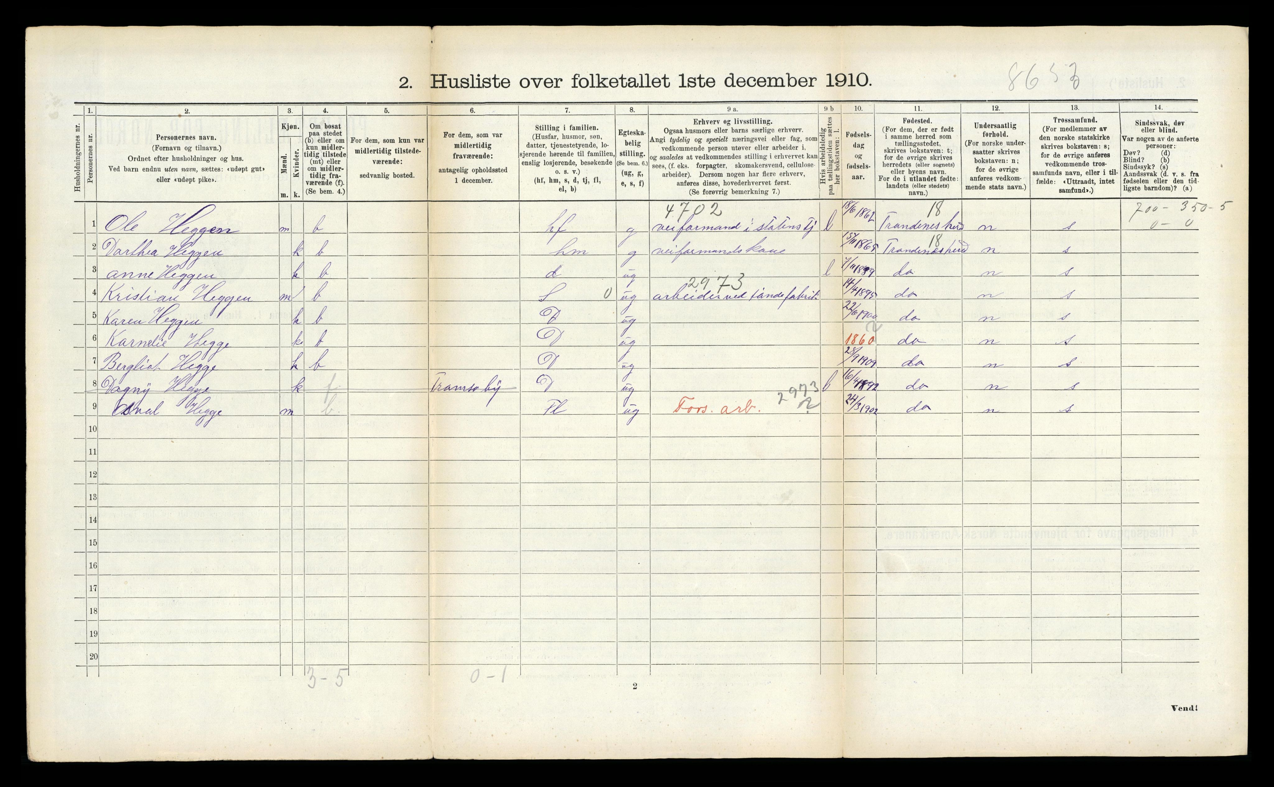 RA, Folketelling 1910 for 1934 Tromsøysund herred, 1910, s. 1434
