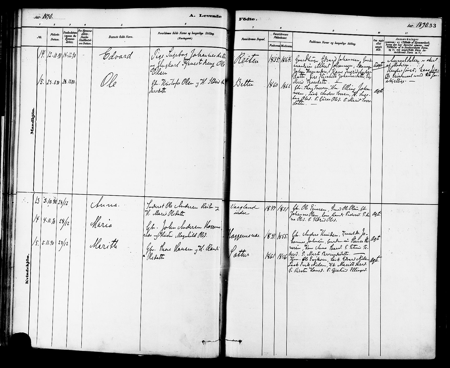 Ministerialprotokoller, klokkerbøker og fødselsregistre - Møre og Romsdal, SAT/A-1454/576/L0885: Ministerialbok nr. 576A03, 1880-1898, s. 53