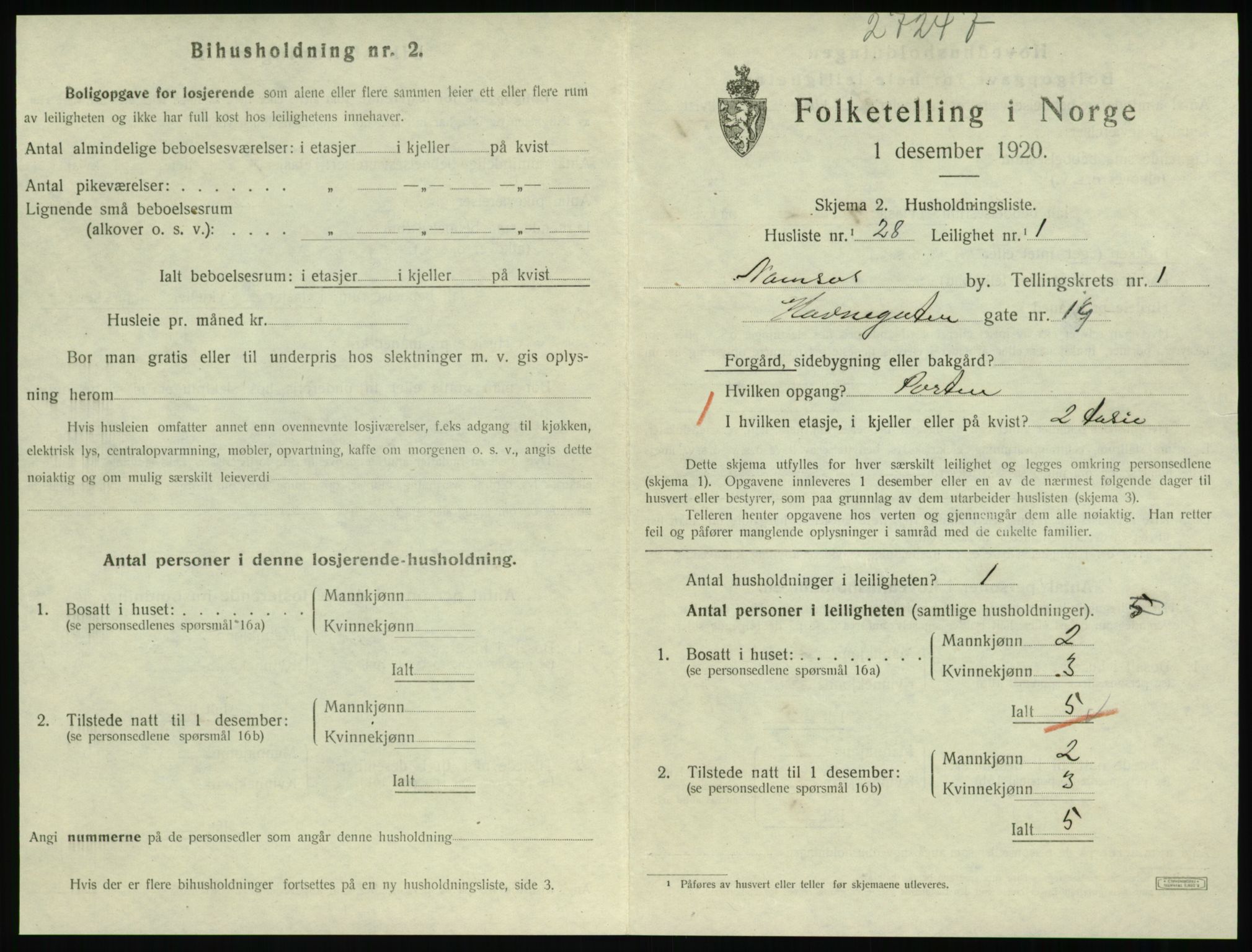 SAT, Folketelling 1920 for 1703 Namsos ladested, 1920, s. 863