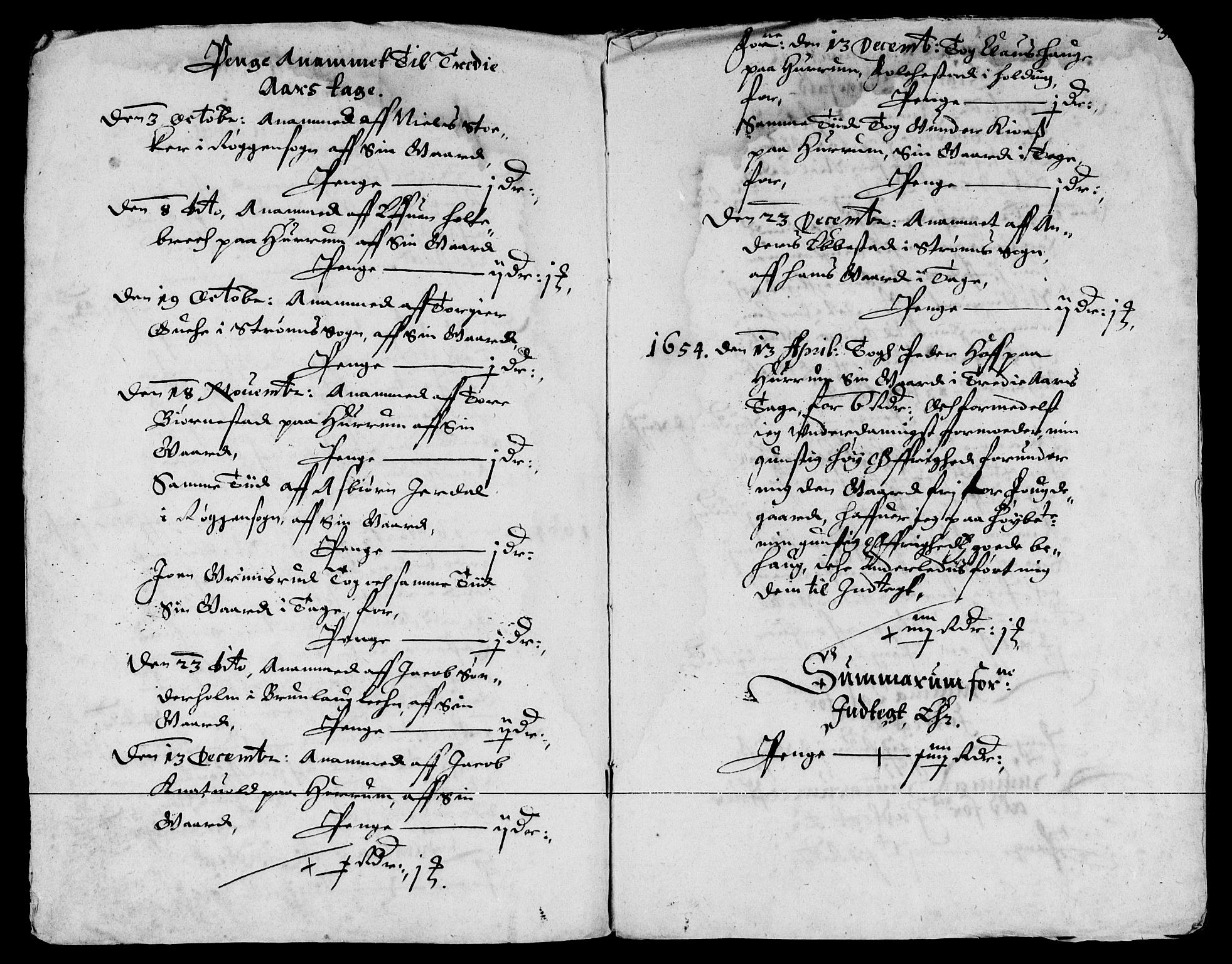 Rentekammeret inntil 1814, Reviderte regnskaper, Lensregnskaper, AV/RA-EA-5023/R/Rb/Rba/L0216: Akershus len, 1653-1654