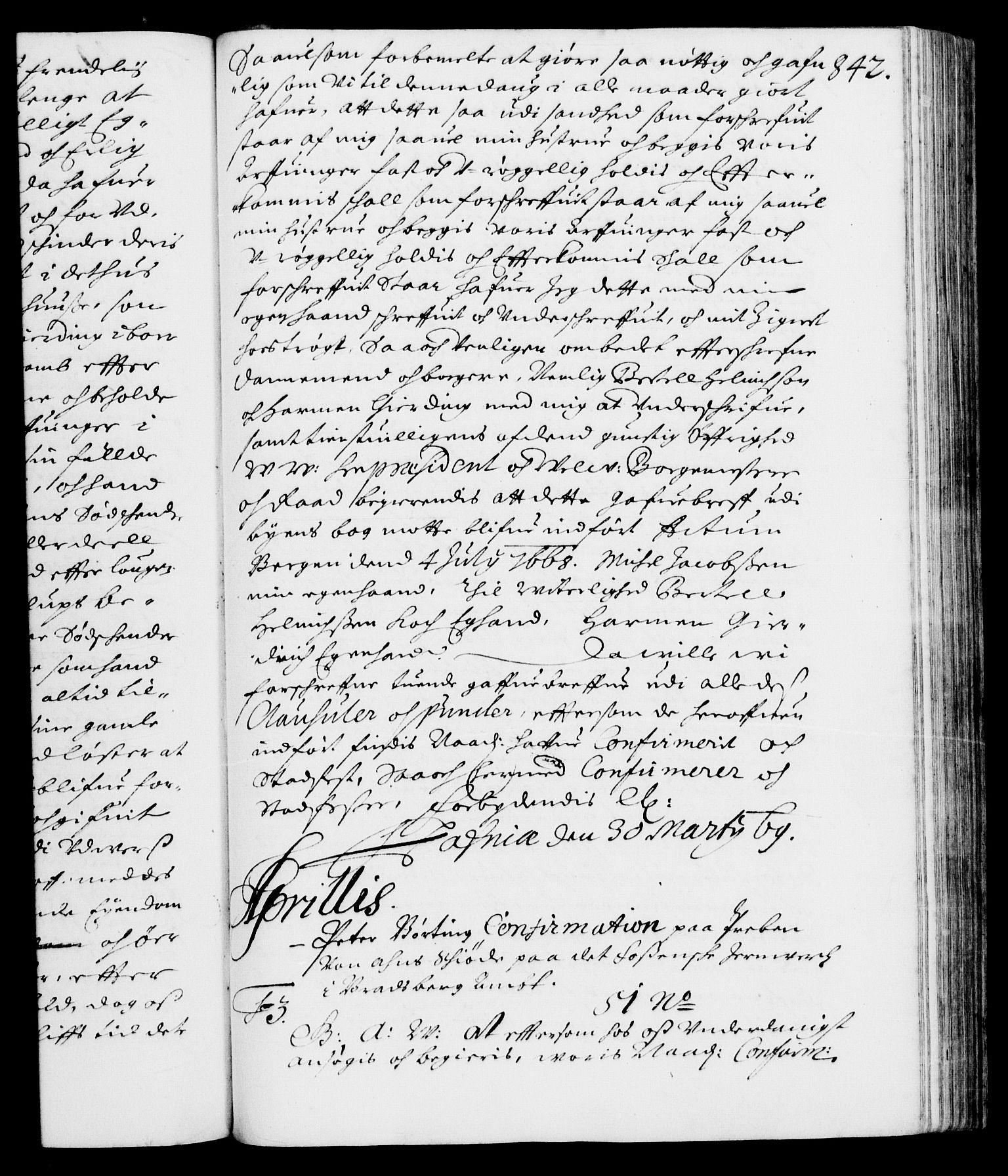 Danske Kanselli 1572-1799, RA/EA-3023/F/Fc/Fca/Fcaa/L0010: Norske registre (mikrofilm), 1660-1670, s. 842a