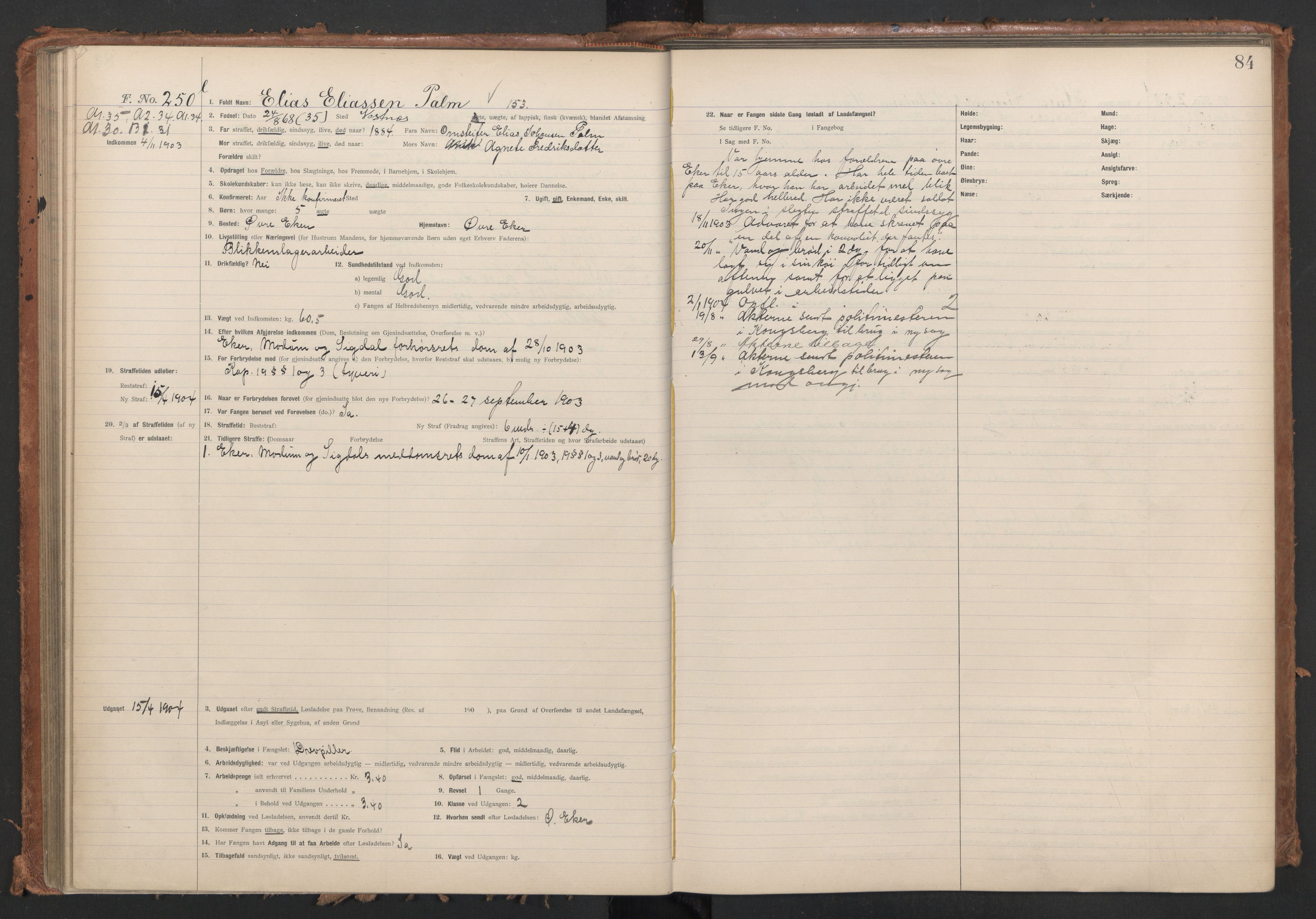 Botsfengslet, AV/RA-S-1539/D/Db/Dbb/L0038: 167l - 478l, 1903-1904, s. 84