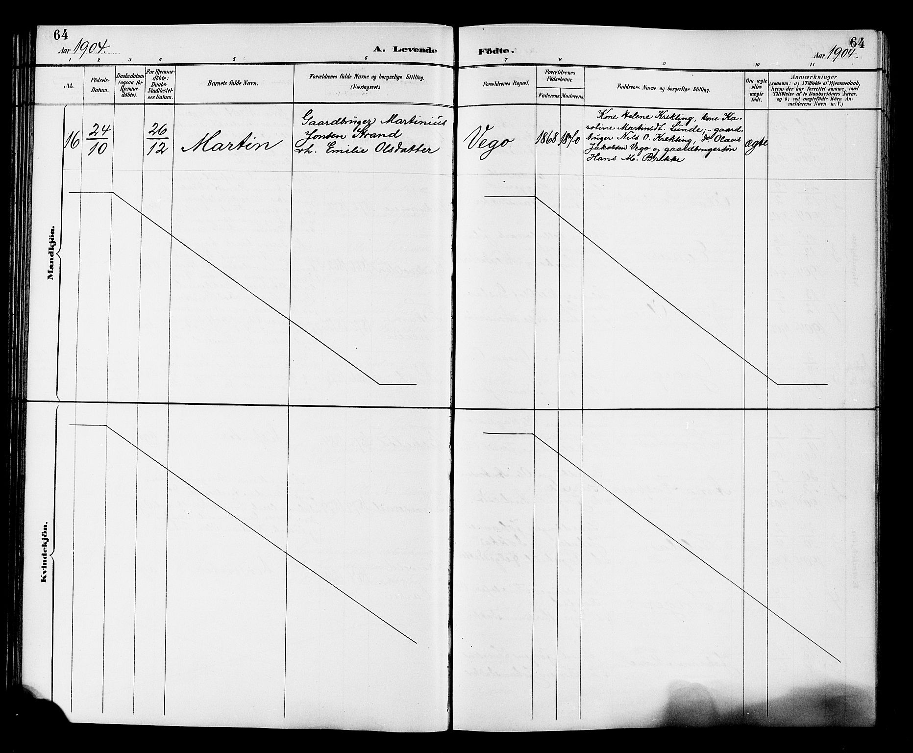 Fiskum kirkebøker, SAKO/A-15/G/Ga/L0005: Klokkerbok nr. 5, 1887-1912, s. 64