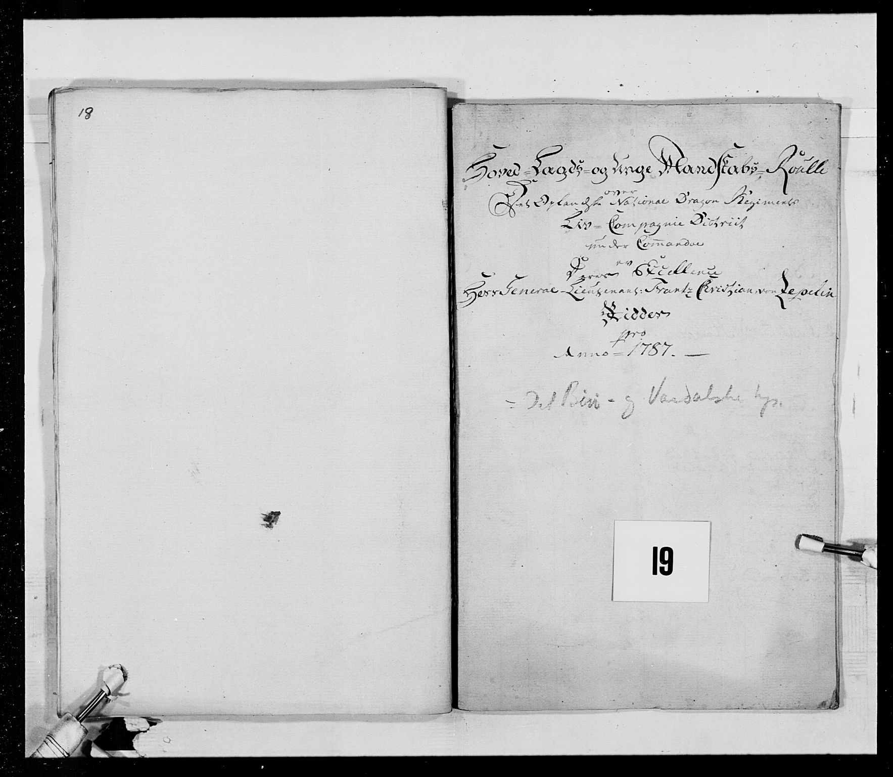 Generalitets- og kommissariatskollegiet, Det kongelige norske kommissariatskollegium, AV/RA-EA-5420/E/Eh/L0015: Opplandske dragonregiment, 1784-1789, s. 384