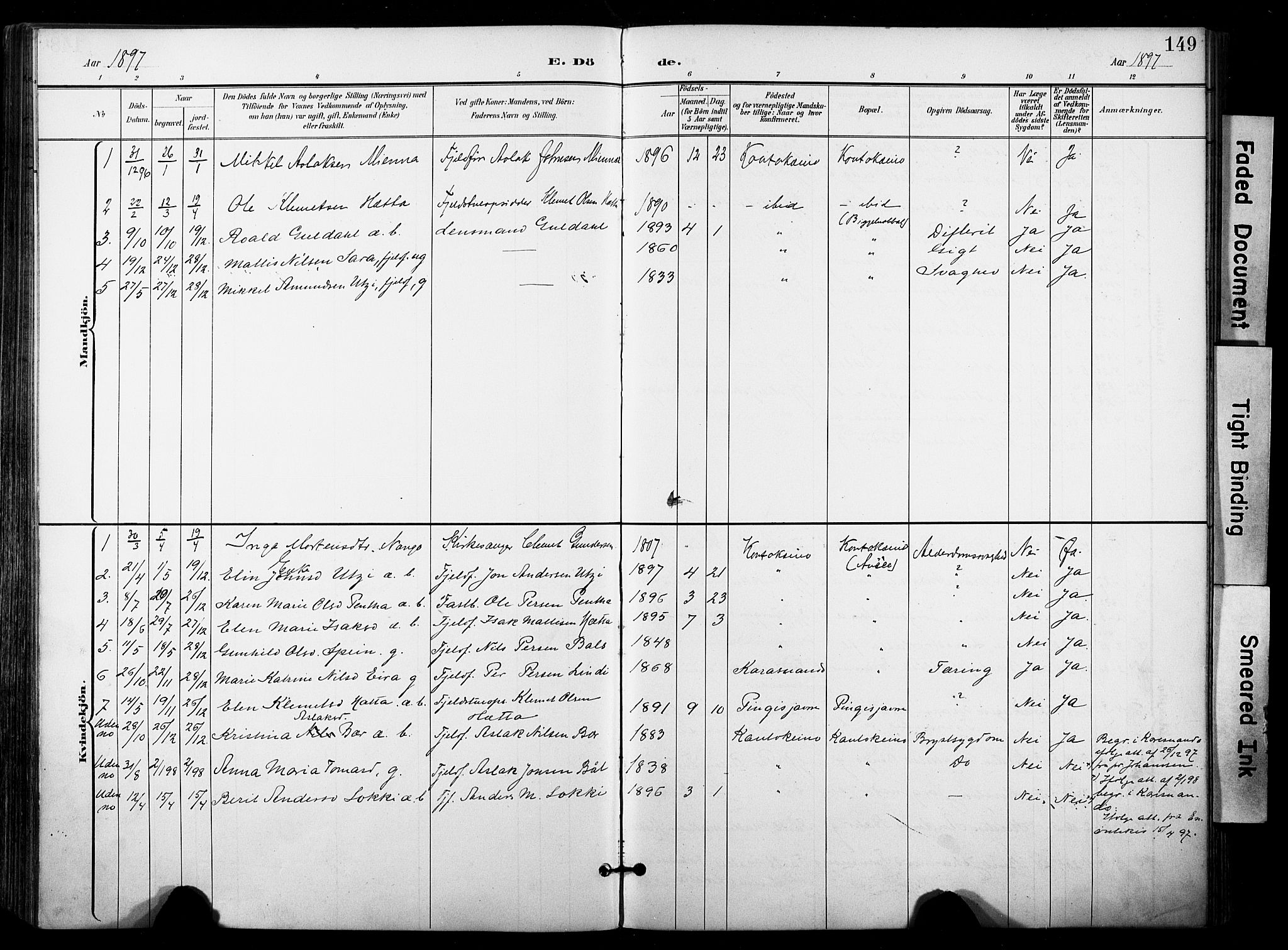 Kautokeino sokneprestembete, AV/SATØ-S-1340/H/Ha/L0005.kirke: Ministerialbok nr. 5, 1896-1916, s. 149