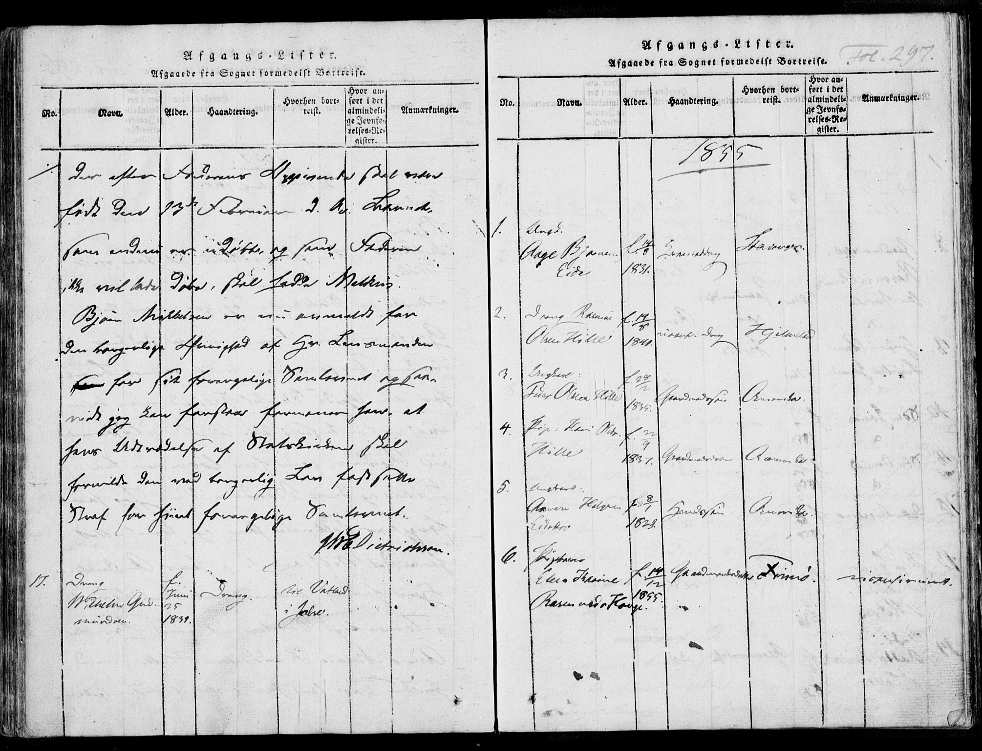 Nedstrand sokneprestkontor, SAST/A-101841/01/IV: Ministerialbok nr. A 7, 1816-1870, s. 297