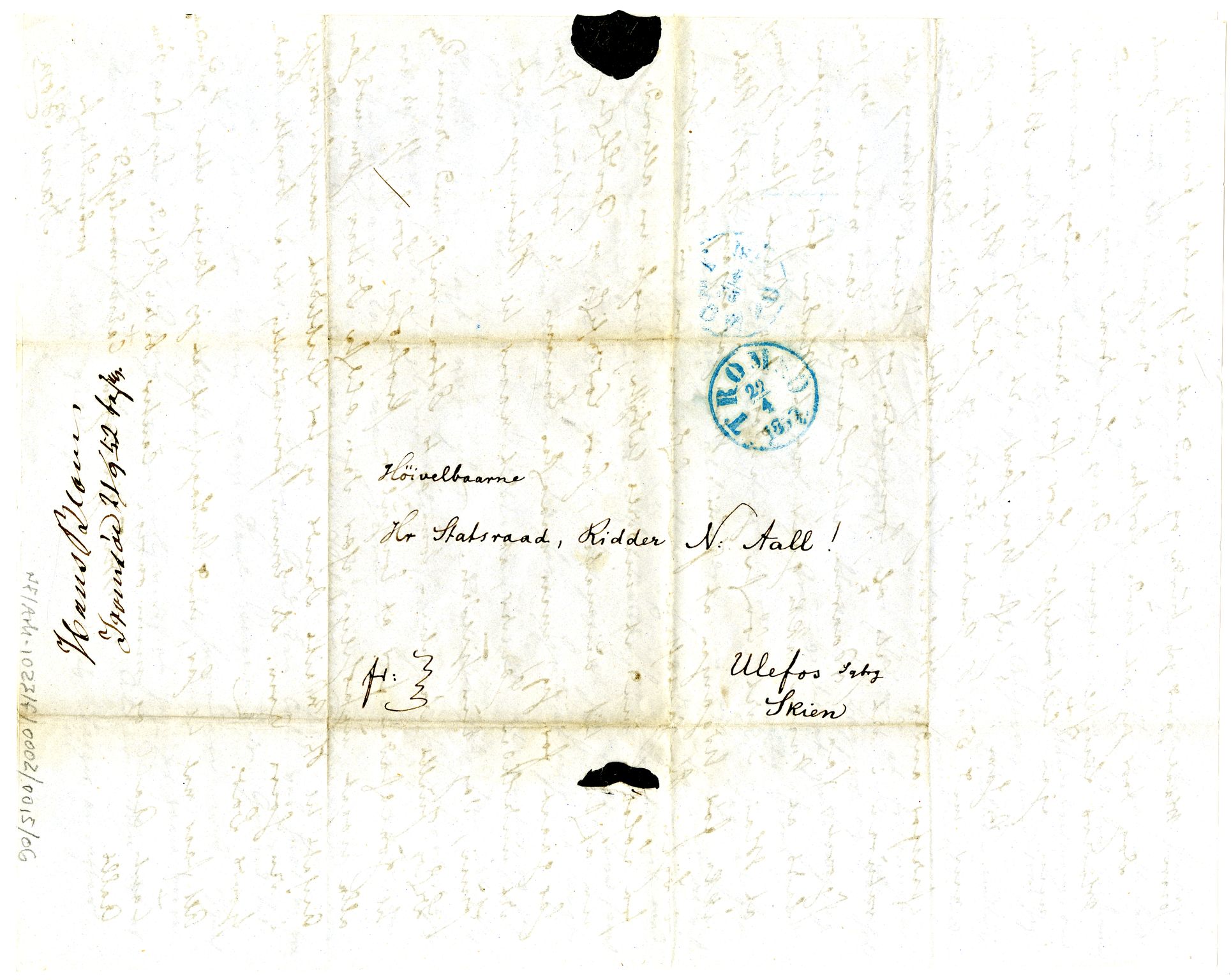 Diderik Maria Aalls brevsamling, NF/Ark-1023/F/L0002: D.M. Aalls brevsamling. B - C, 1799-1889, s. 46