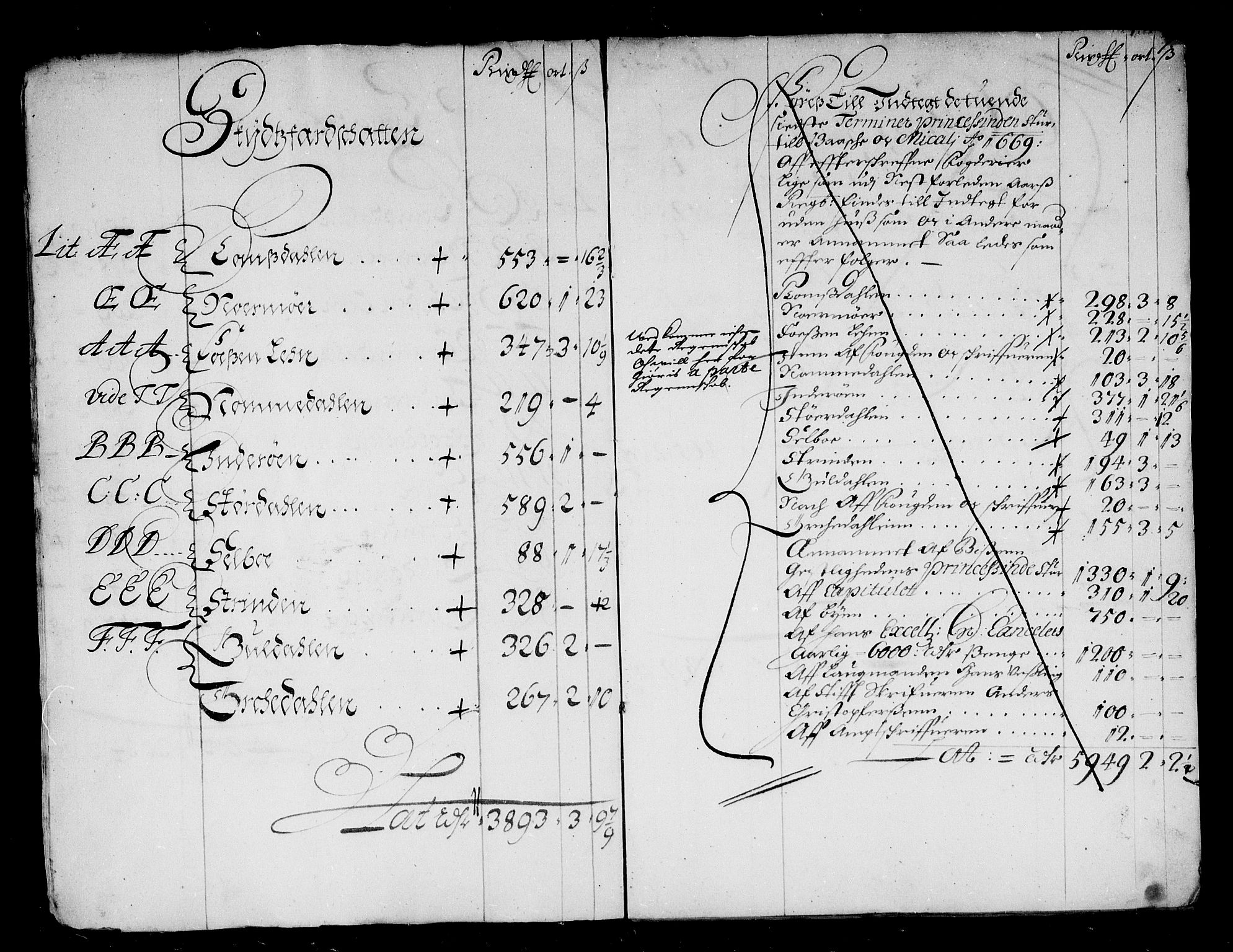 Rentekammeret inntil 1814, Reviderte regnskaper, Stiftamtstueregnskaper, Trondheim stiftamt og Nordland amt, AV/RA-EA-6044/R/Rd/L0026: Trondheim stiftamt, 1669