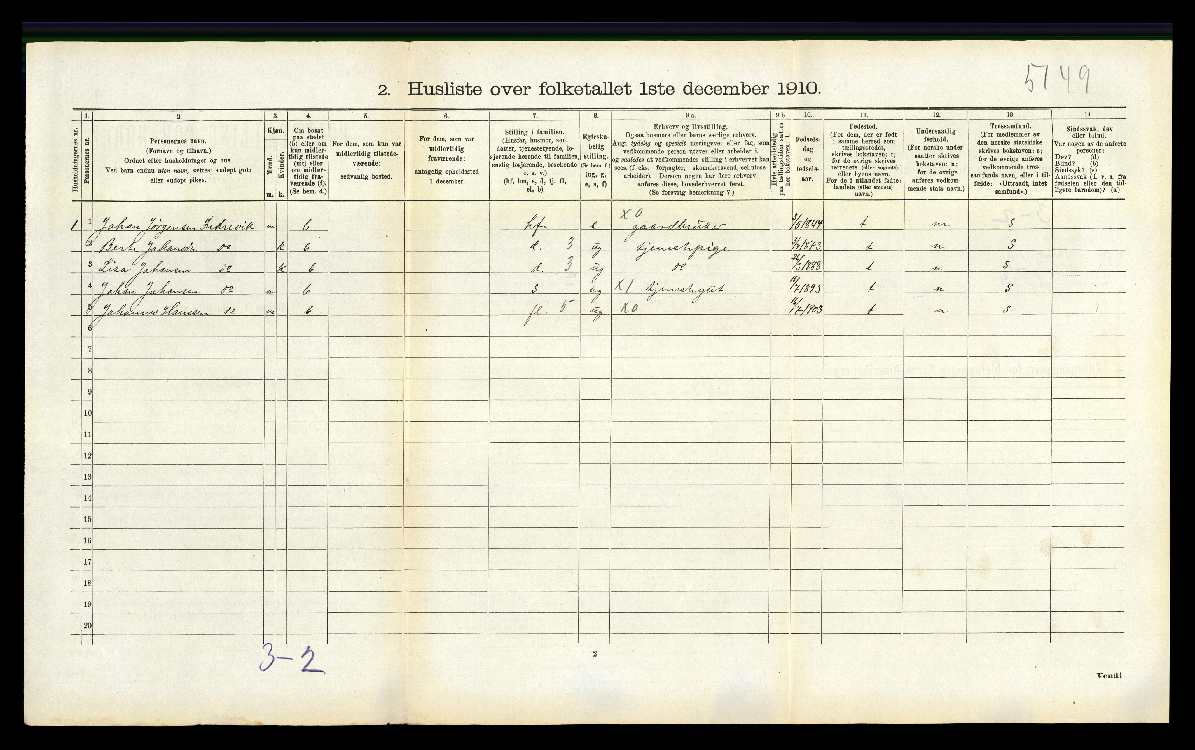 RA, Folketelling 1910 for 1529 Skodje herred, 1910, s. 90