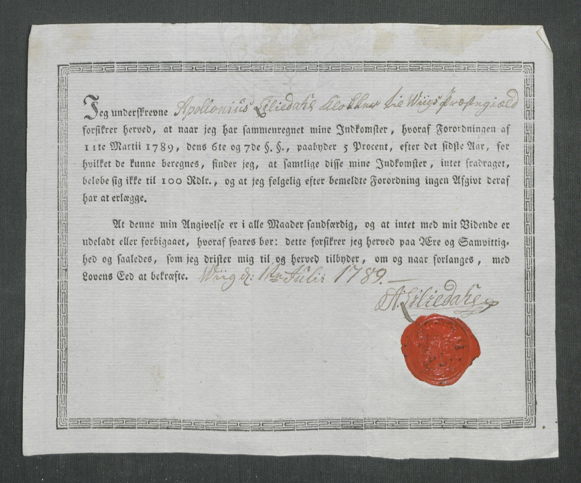 Rentekammeret inntil 1814, Reviderte regnskaper, Mindre regnskaper, AV/RA-EA-4068/Rf/Rfe/L0057: Ytre og Indre Sogn fogderi, 1789, s. 121