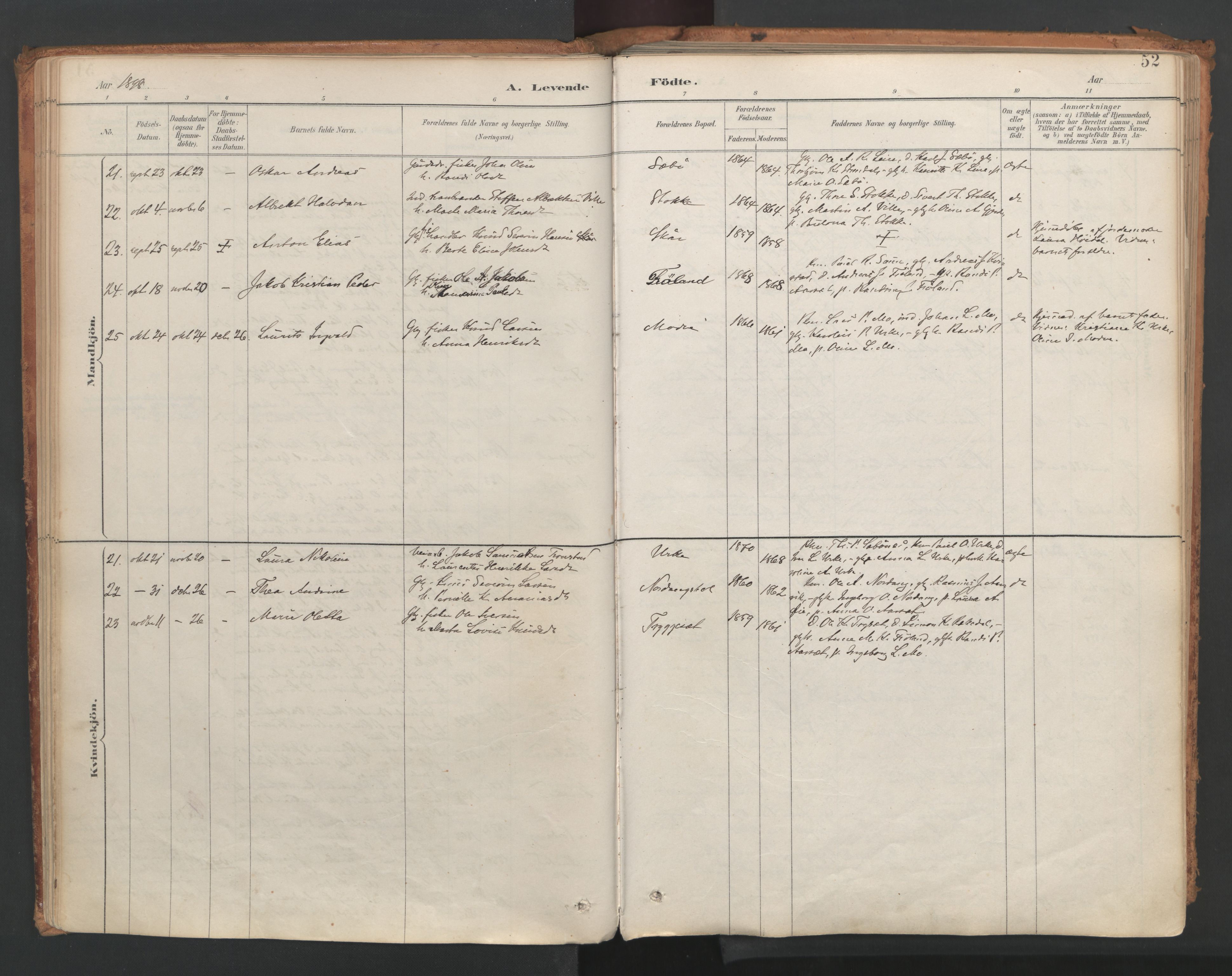 Ministerialprotokoller, klokkerbøker og fødselsregistre - Møre og Romsdal, AV/SAT-A-1454/515/L0211: Ministerialbok nr. 515A07, 1886-1910, s. 52