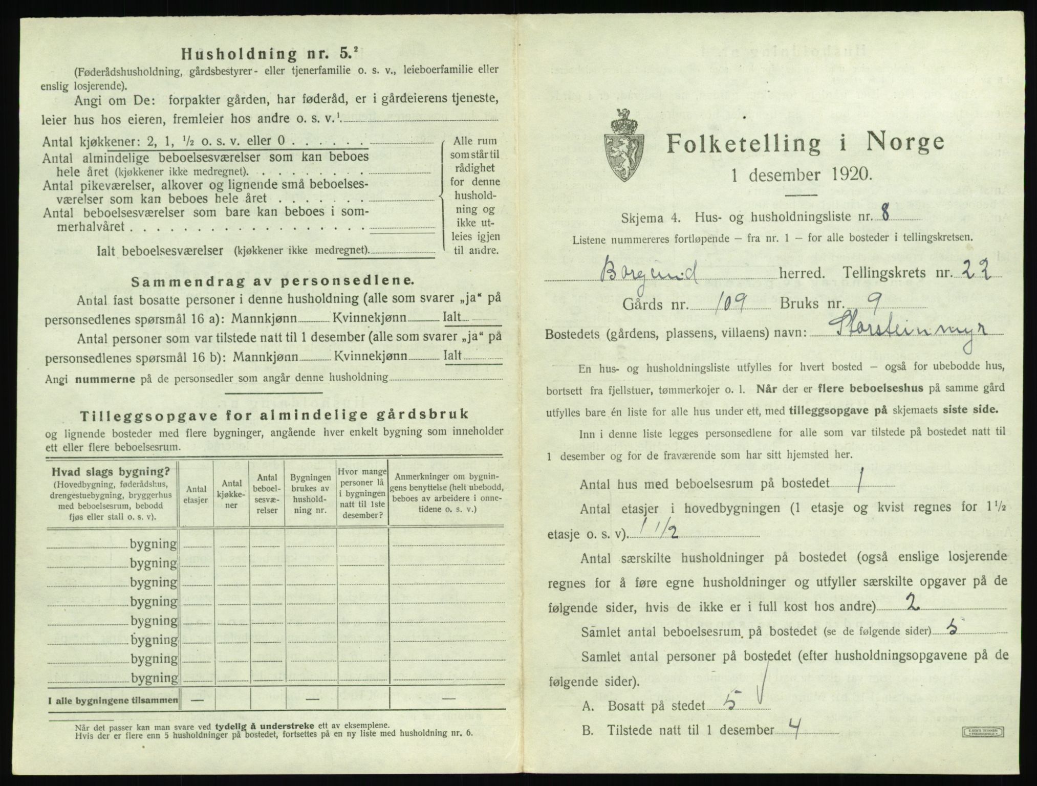 SAT, Folketelling 1920 for 1531 Borgund herred, 1920, s. 1822