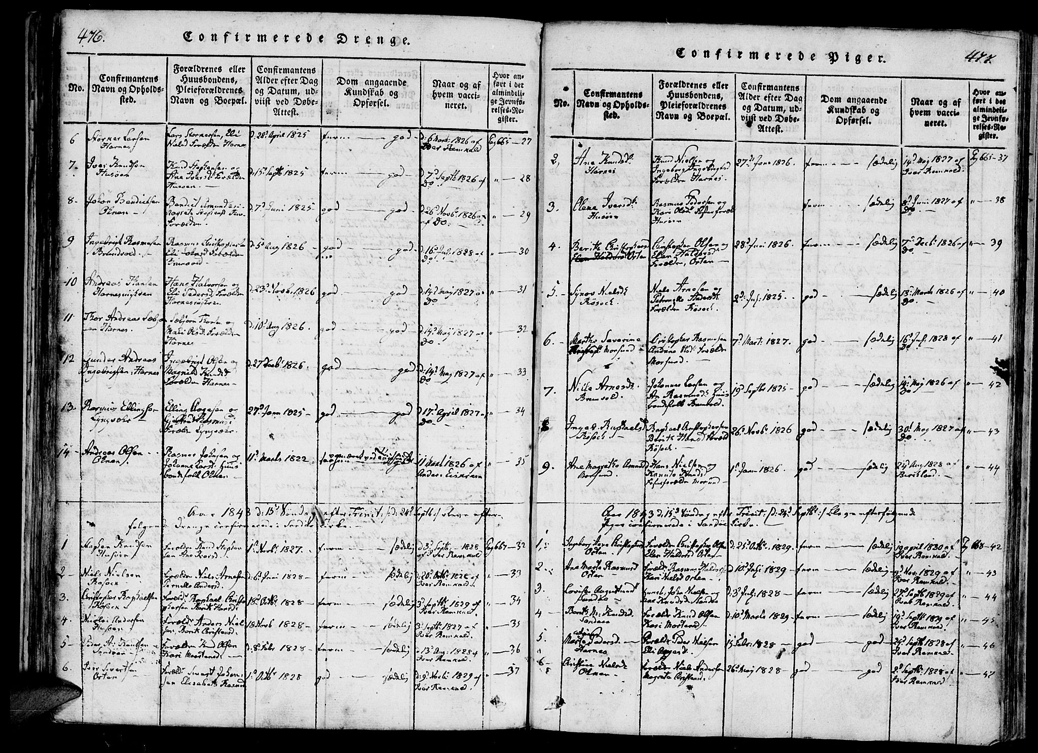 Ministerialprotokoller, klokkerbøker og fødselsregistre - Møre og Romsdal, AV/SAT-A-1454/561/L0727: Ministerialbok nr. 561A01, 1817-1858, s. 476-477