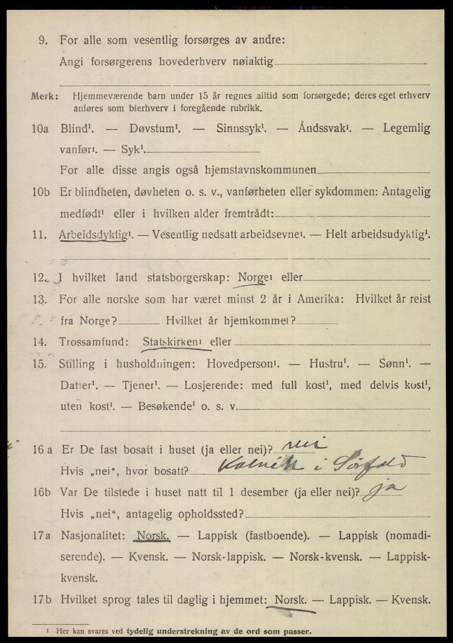 SAT, Folketelling 1920 for 1845 Sørfold herred, 1920, s. 3846