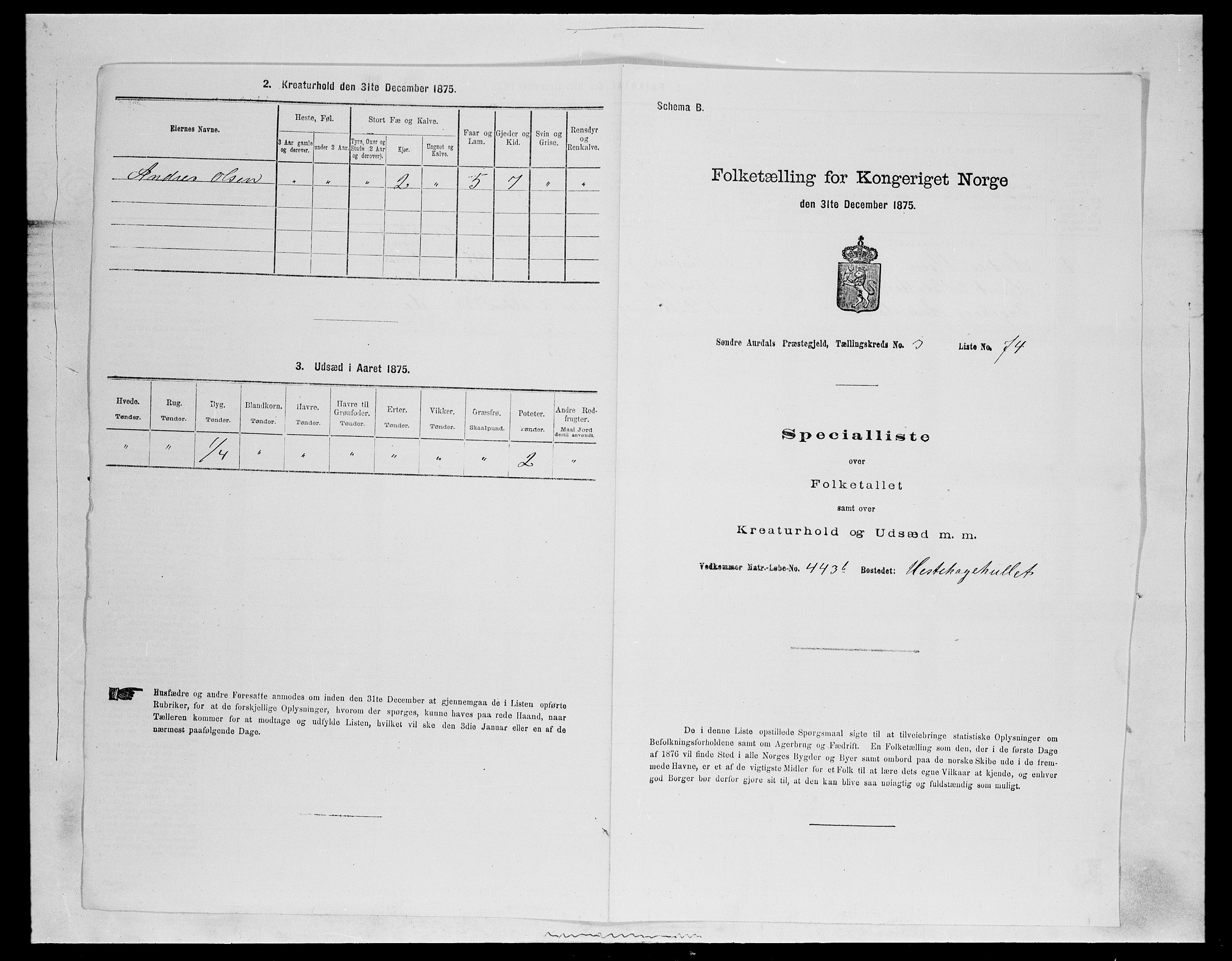 SAH, Folketelling 1875 for 0540P Sør-Aurdal prestegjeld, 1875, s. 673