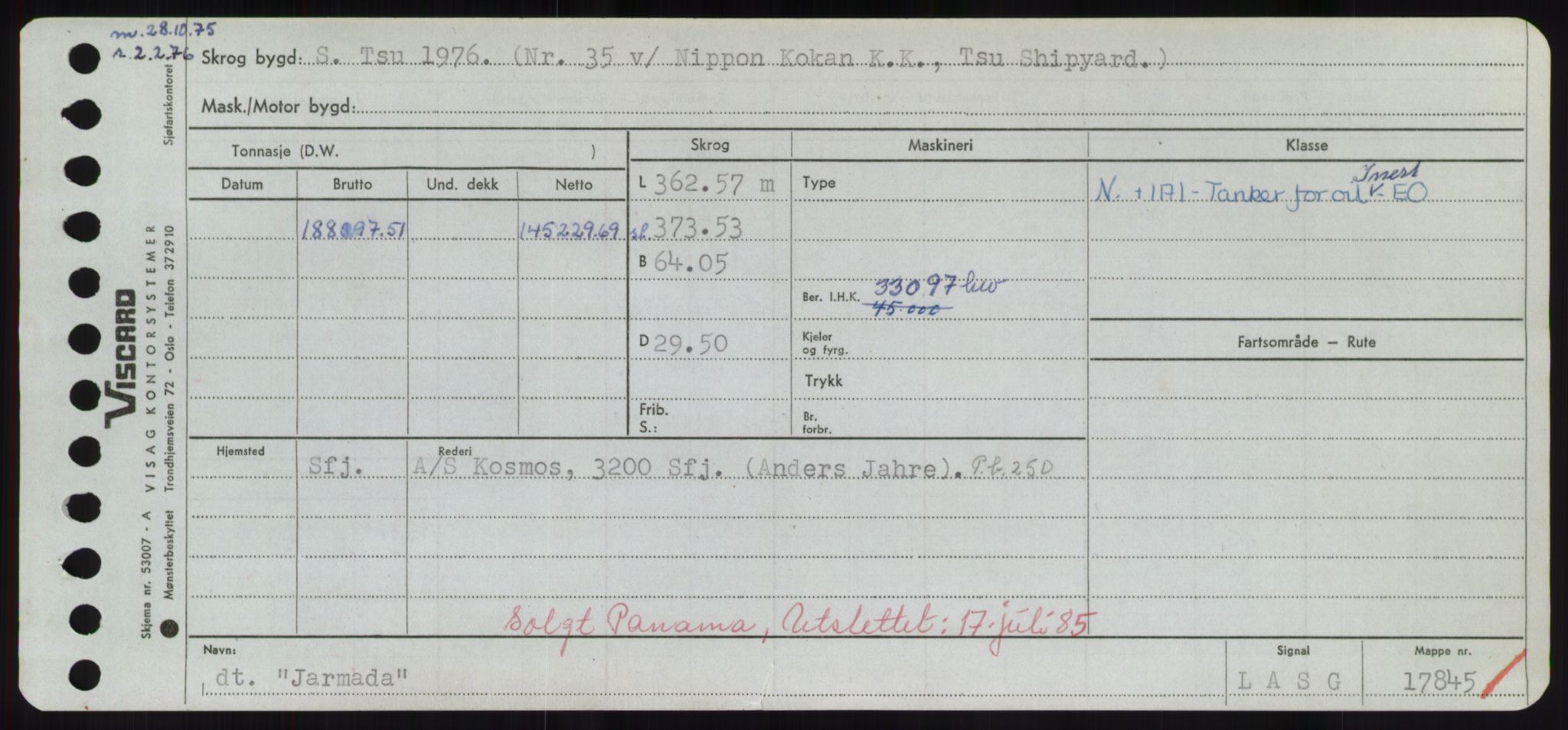 Sjøfartsdirektoratet med forløpere, Skipsmålingen, RA/S-1627/H/Hd/L0019: Fartøy, J, s. 259