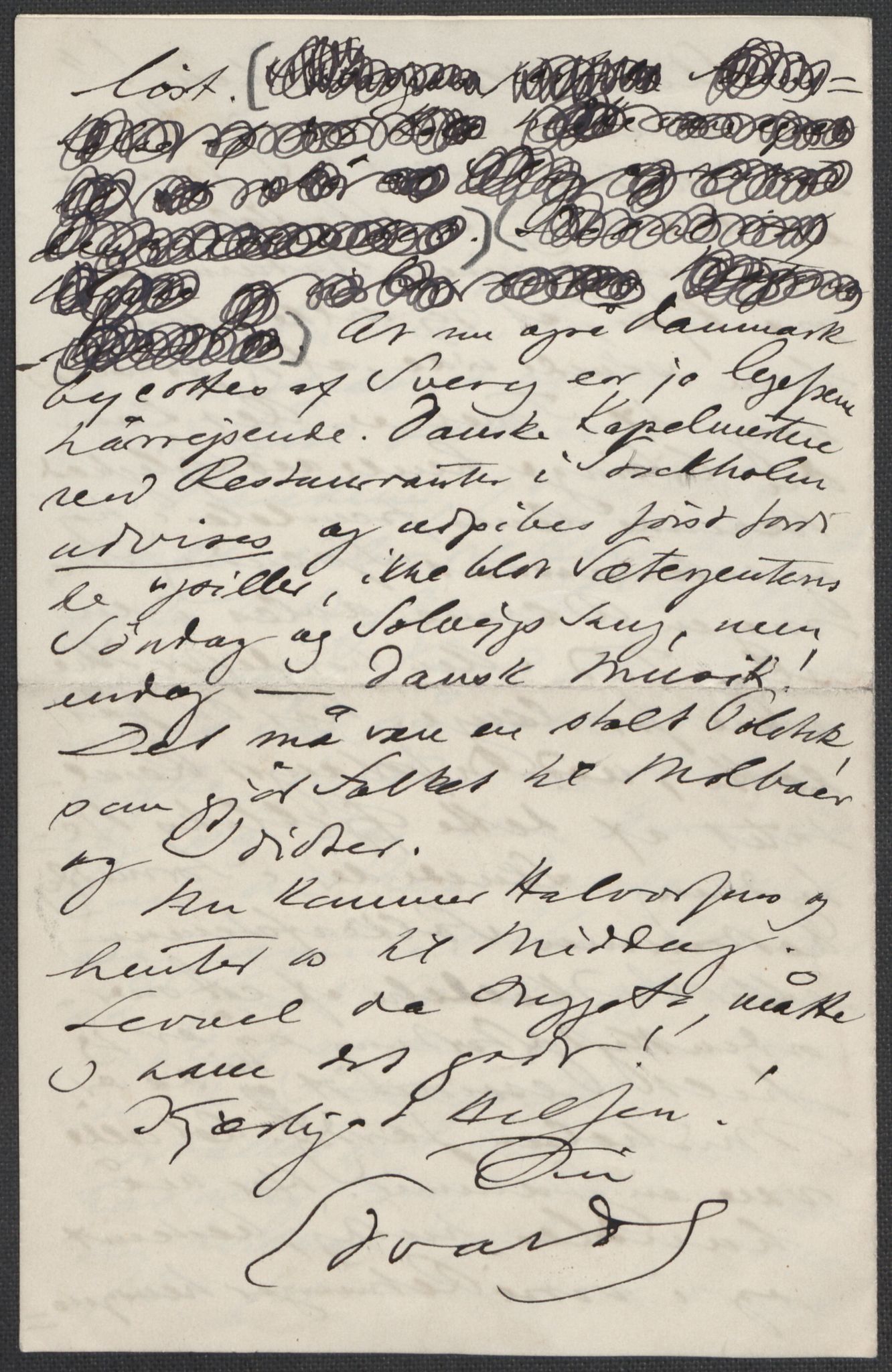 Beyer, Frants, RA/PA-0132/F/L0001: Brev fra Edvard Grieg til Frantz Beyer og "En del optegnelser som kan tjene til kommentar til brevene" av Marie Beyer, 1872-1907, s. 819