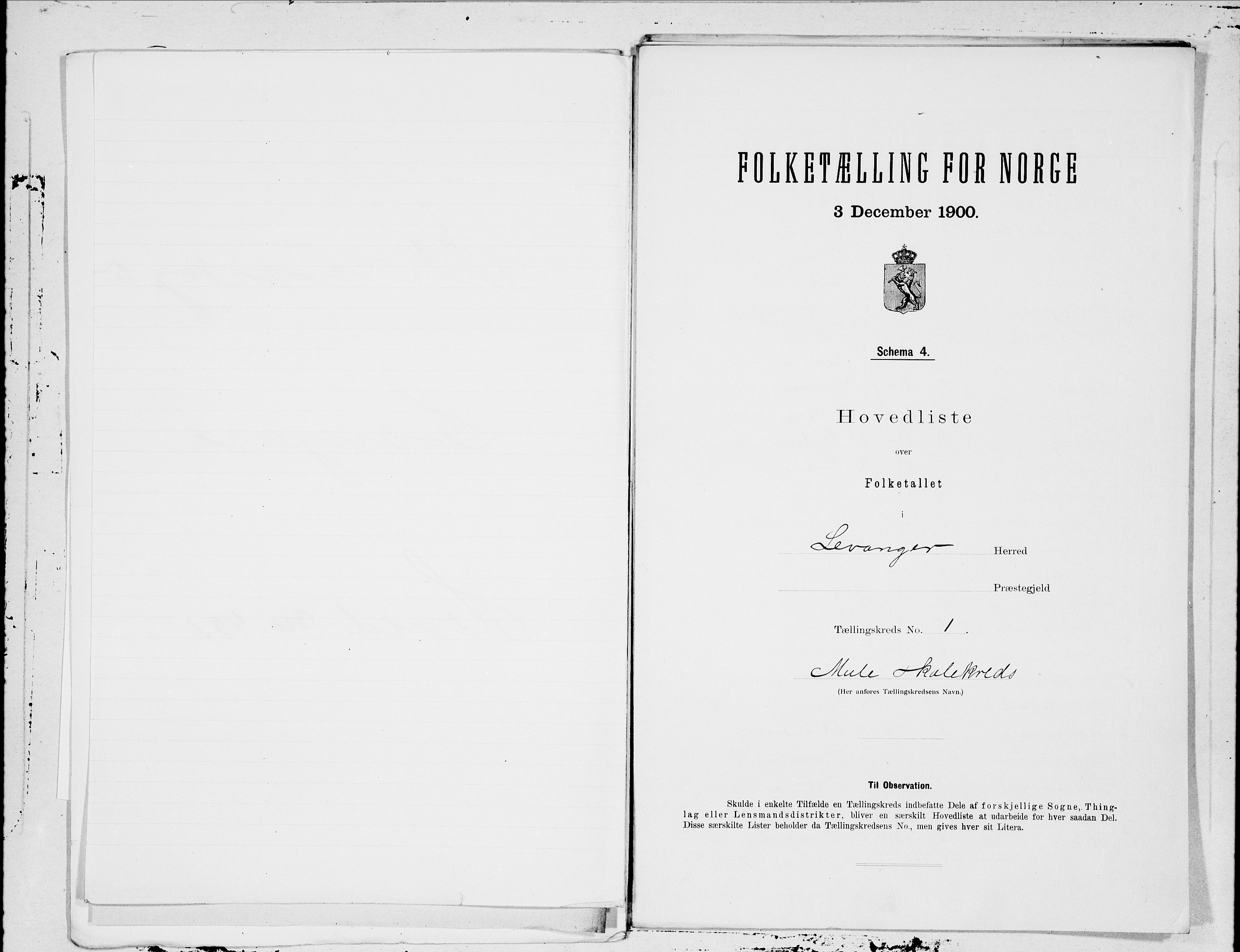 SAT, Folketelling 1900 for 1720 Levanger herred, 1900, s. 2