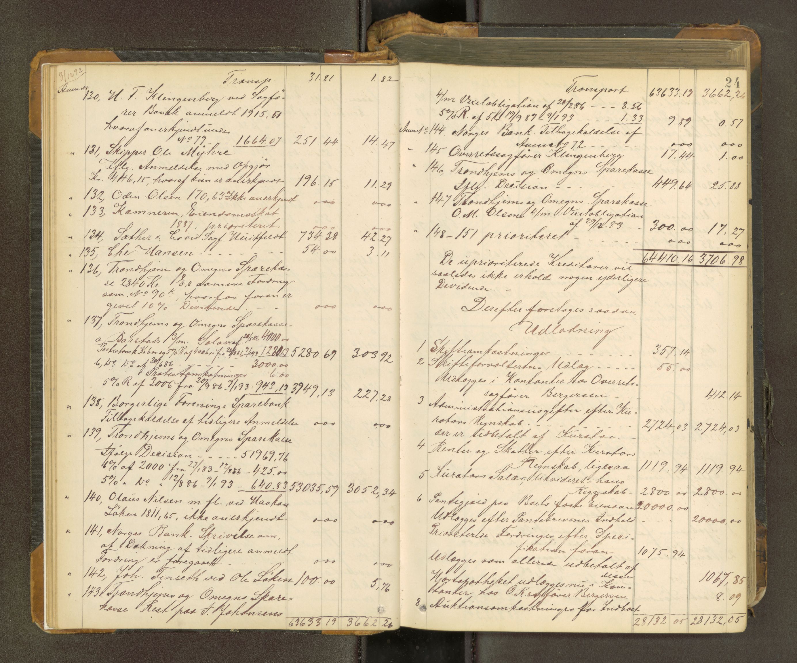 Trondheim byfogd, AV/SAT-A-0003/1/3/3A/L0036: Skifteutlodningsprotokoll - 21/9-22/6.m/register U, 1892-1898, s. 24