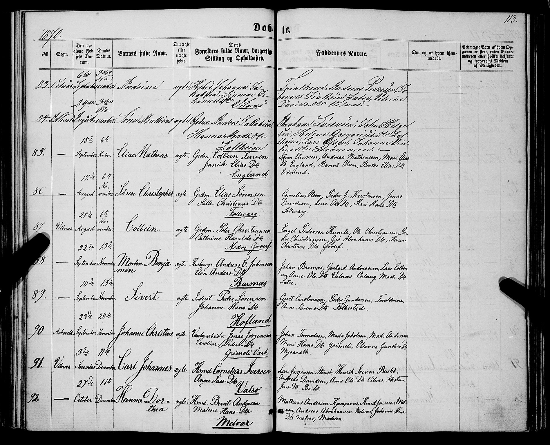 Askvoll sokneprestembete, AV/SAB-A-79501/H/Haa/Haaa/L0012: Ministerialbok nr. A 12, 1859-1878, s. 113