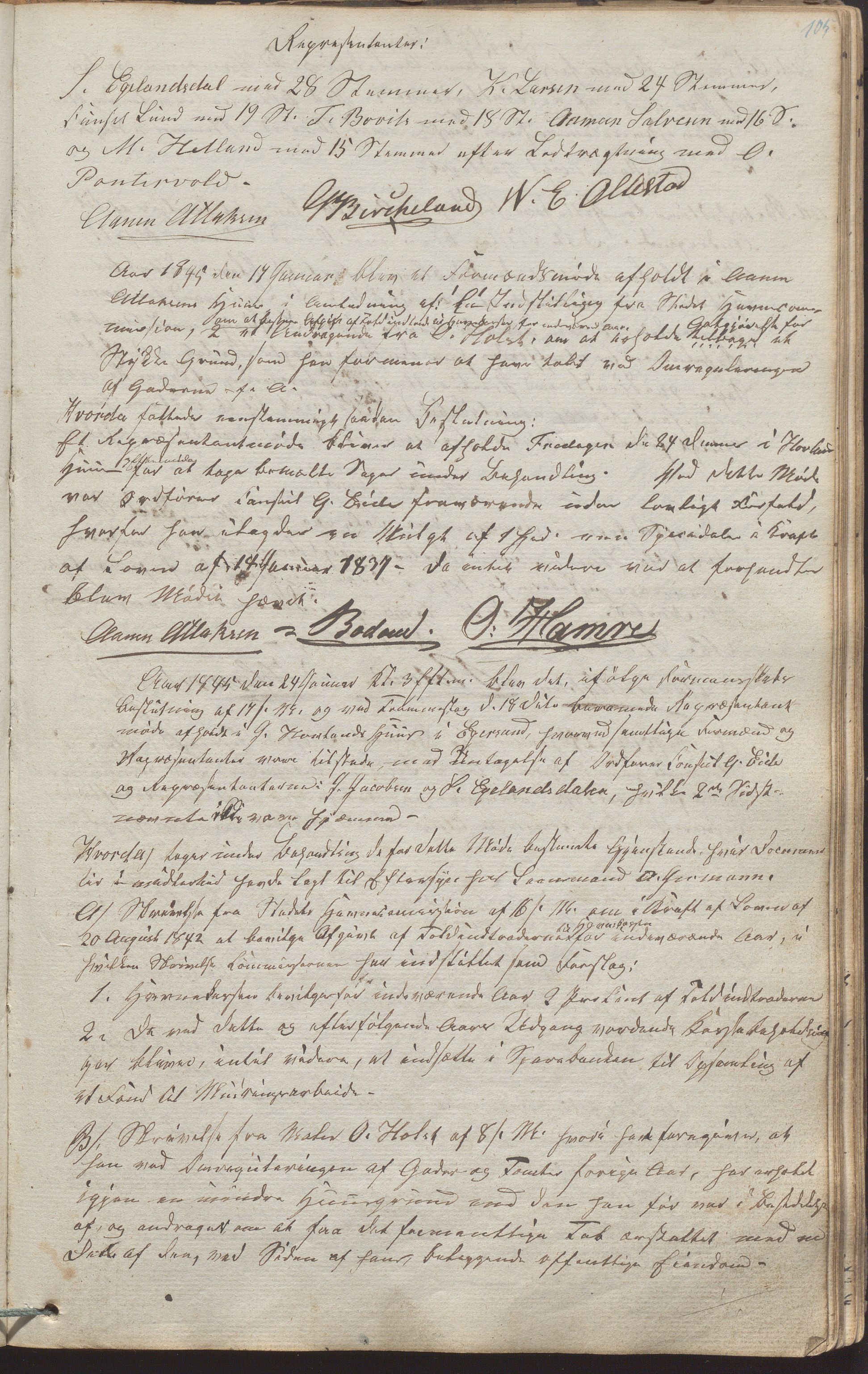 Egersund kommune (Ladested) - Formannskapet, IKAR/K-100502/A/L0001: Forhandlingsprotokoll, 1837-1852, s. 105a