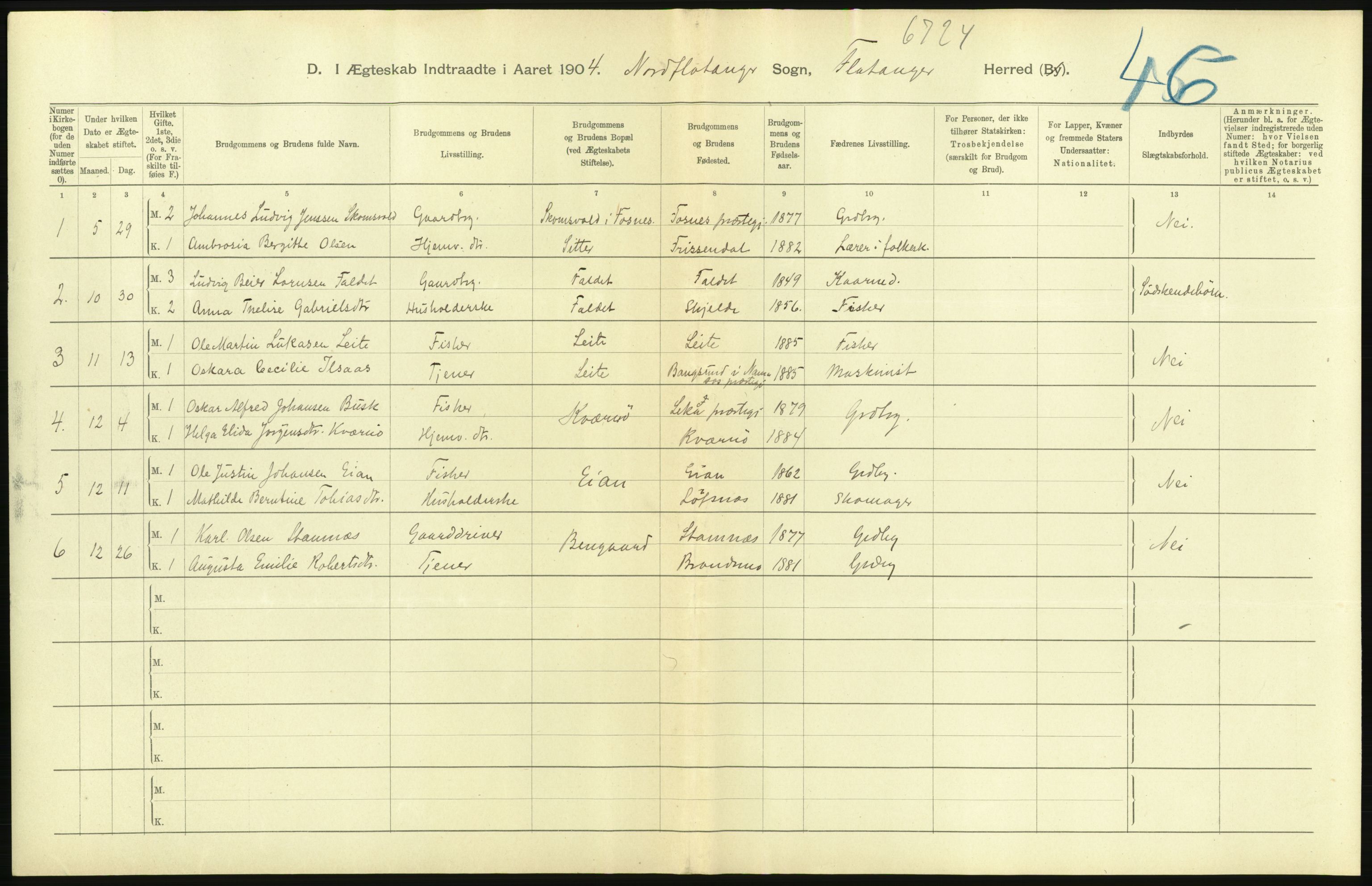 Statistisk sentralbyrå, Sosiodemografiske emner, Befolkning, AV/RA-S-2228/D/Df/Dfa/Dfab/L0019: Nordre Trondhjems amt: Fødte, gifte, døde, 1904, s. 337