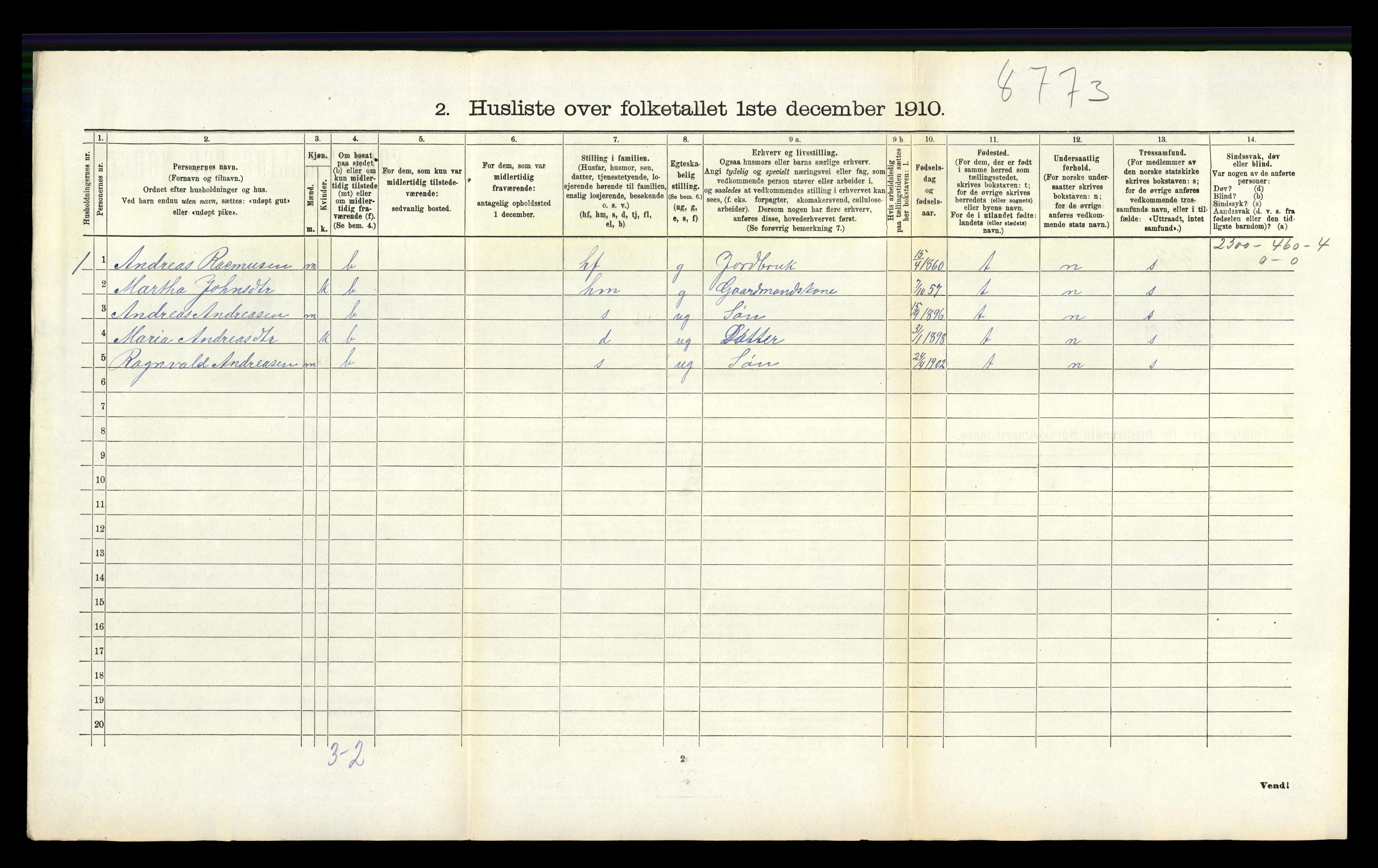 RA, Folketelling 1910 for 1254 Hamre herred, 1910, s. 181