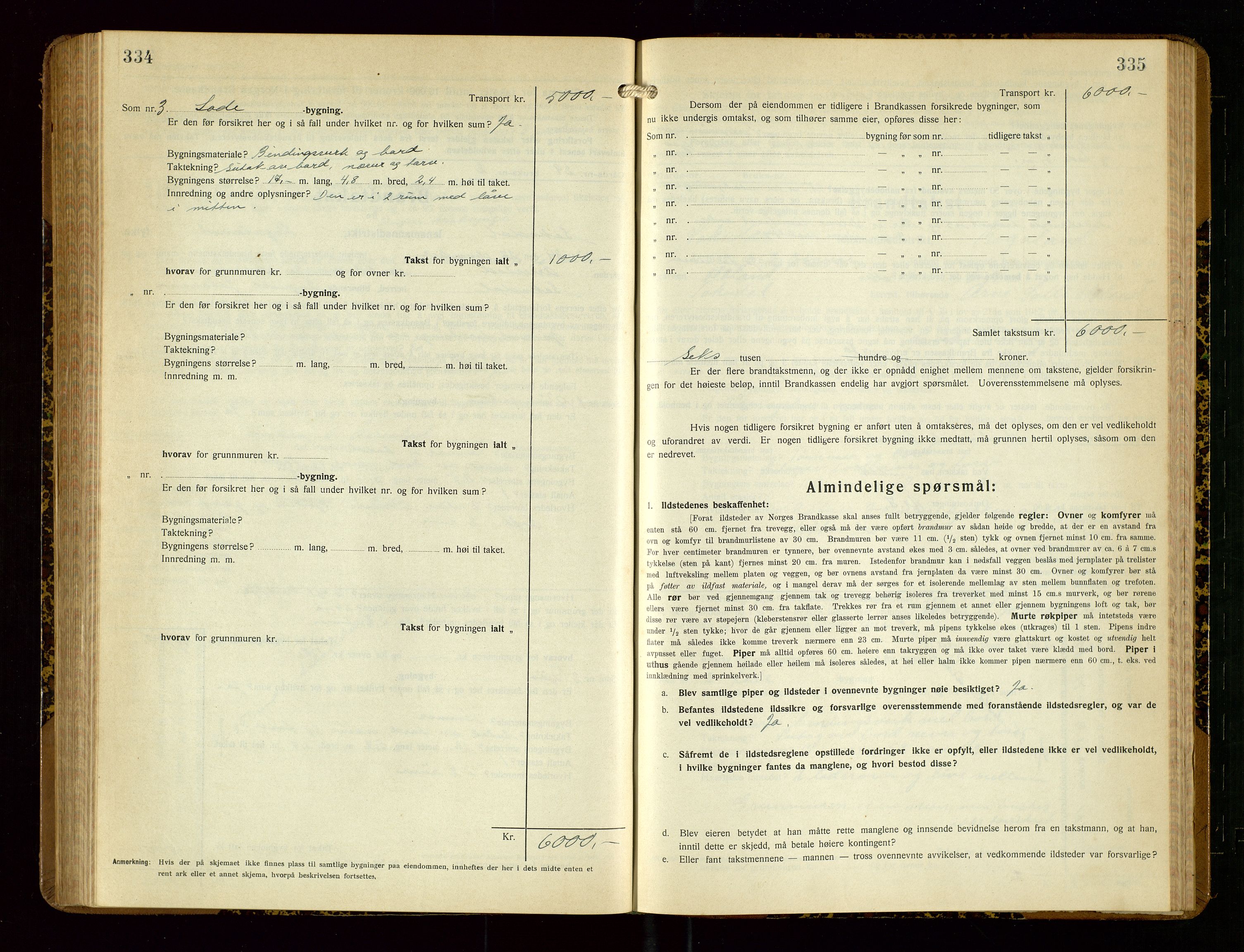 Sokndal lensmannskontor, SAST/A-100417/Gob/L0007: "Brandtakst-Protokoll", 1930-1936, s. 334-335