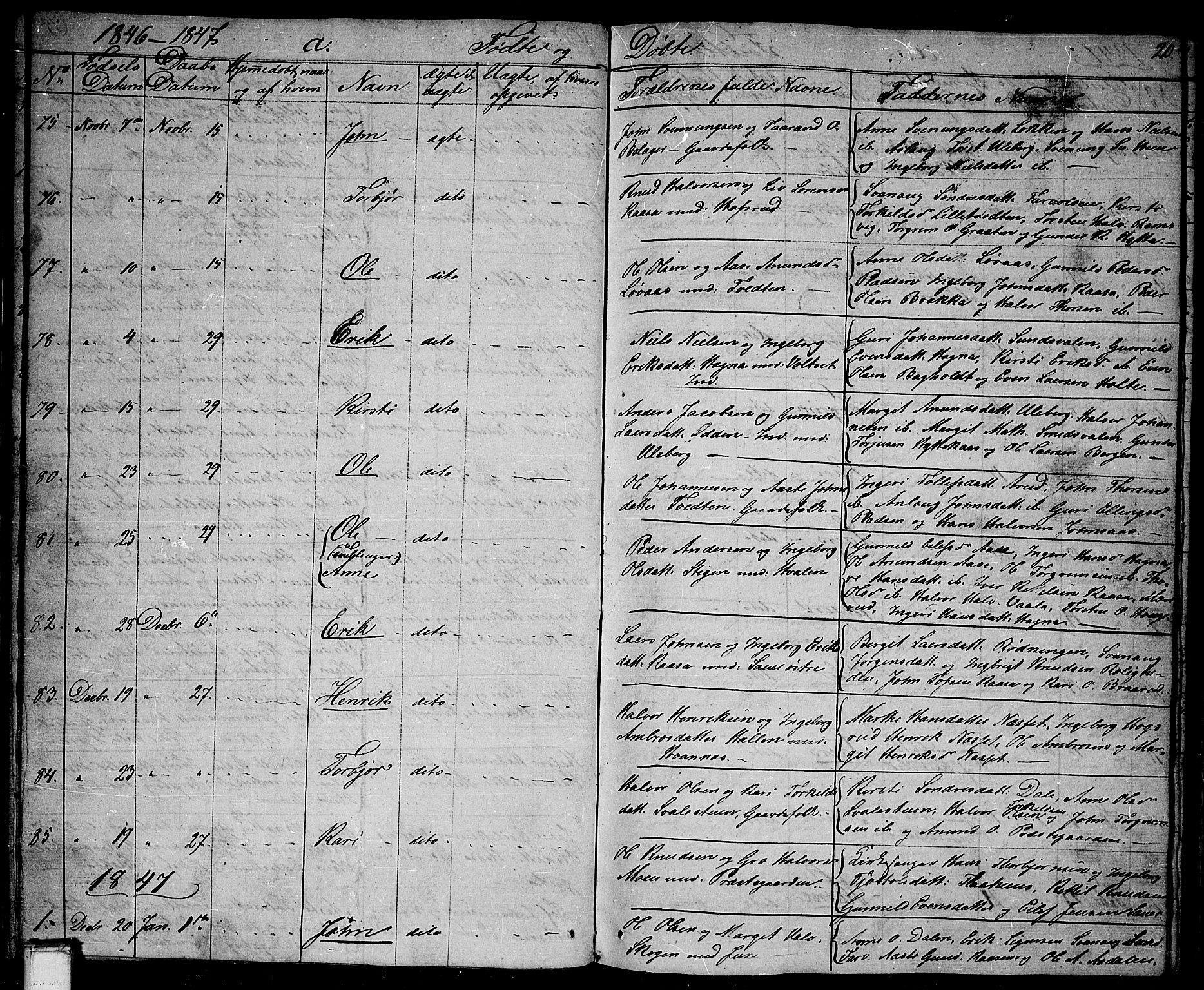 Sauherad kirkebøker, AV/SAKO-A-298/G/Ga/L0002: Klokkerbok nr. I 2, 1842-1866, s. 20