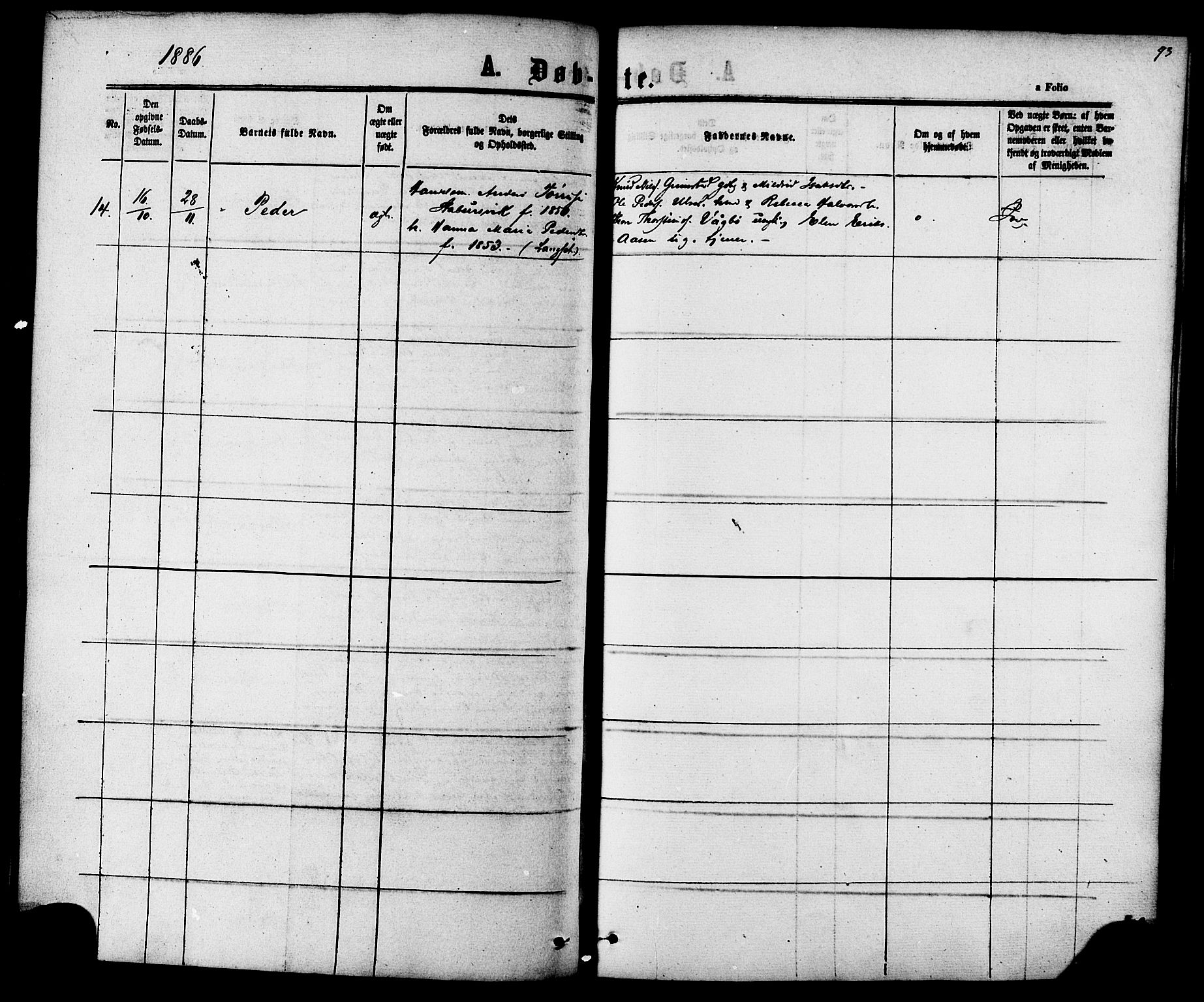 Ministerialprotokoller, klokkerbøker og fødselsregistre - Møre og Romsdal, AV/SAT-A-1454/587/L0999: Ministerialbok nr. 587A01, 1864-1886, s. 93