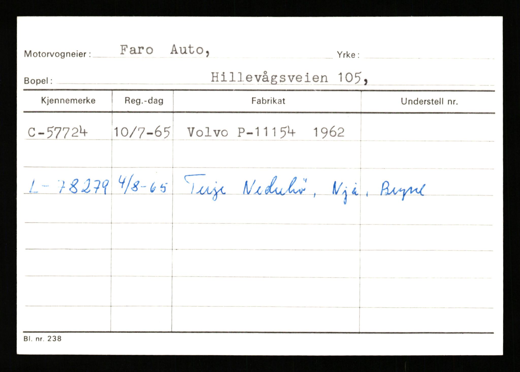 Stavanger trafikkstasjon, AV/SAST-A-101942/0/G/L0007: Registreringsnummer: 49019 - 67460, 1930-1971, s. 1969