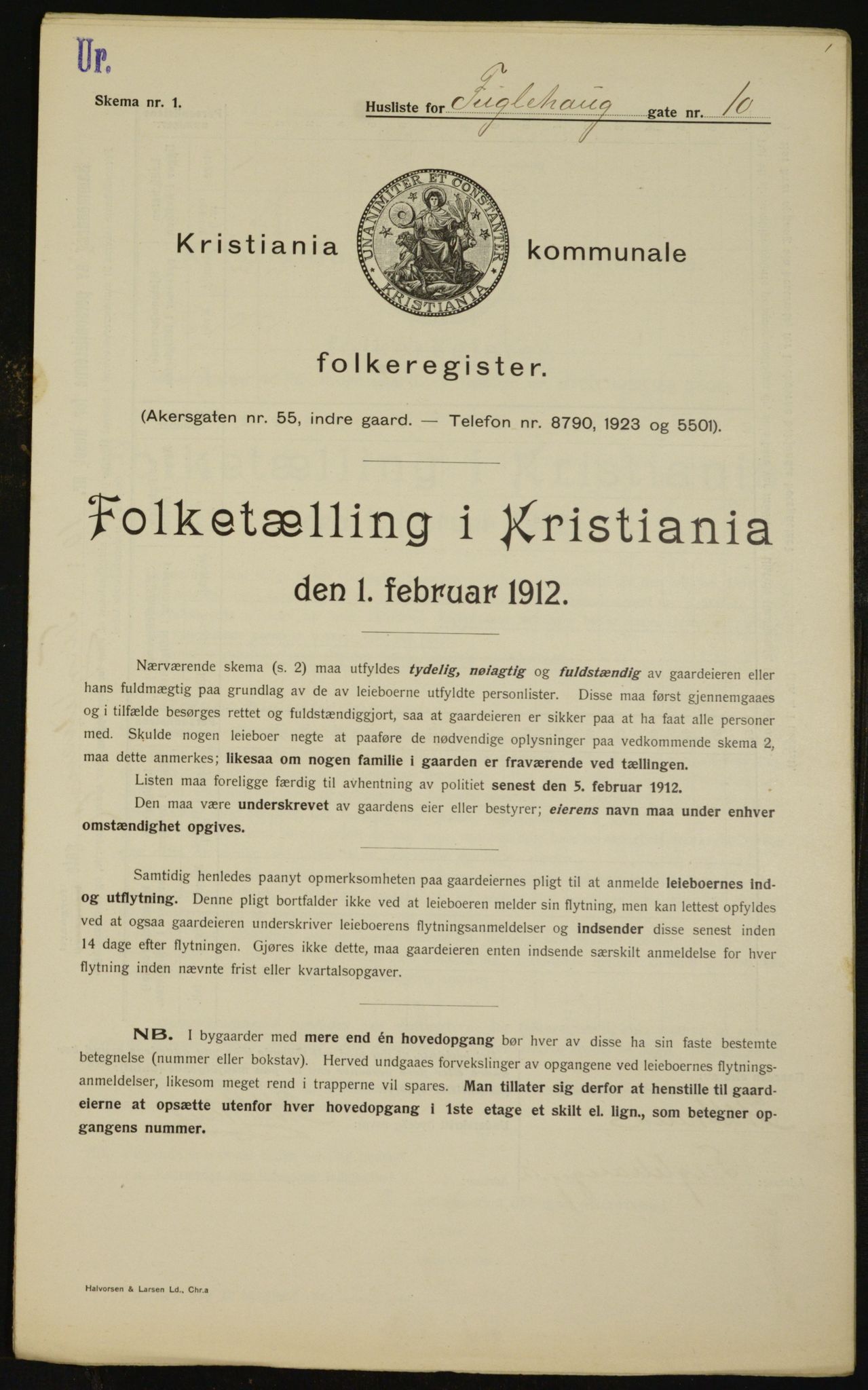 OBA, Kommunal folketelling 1.2.1912 for Kristiania, 1912, s. 28231