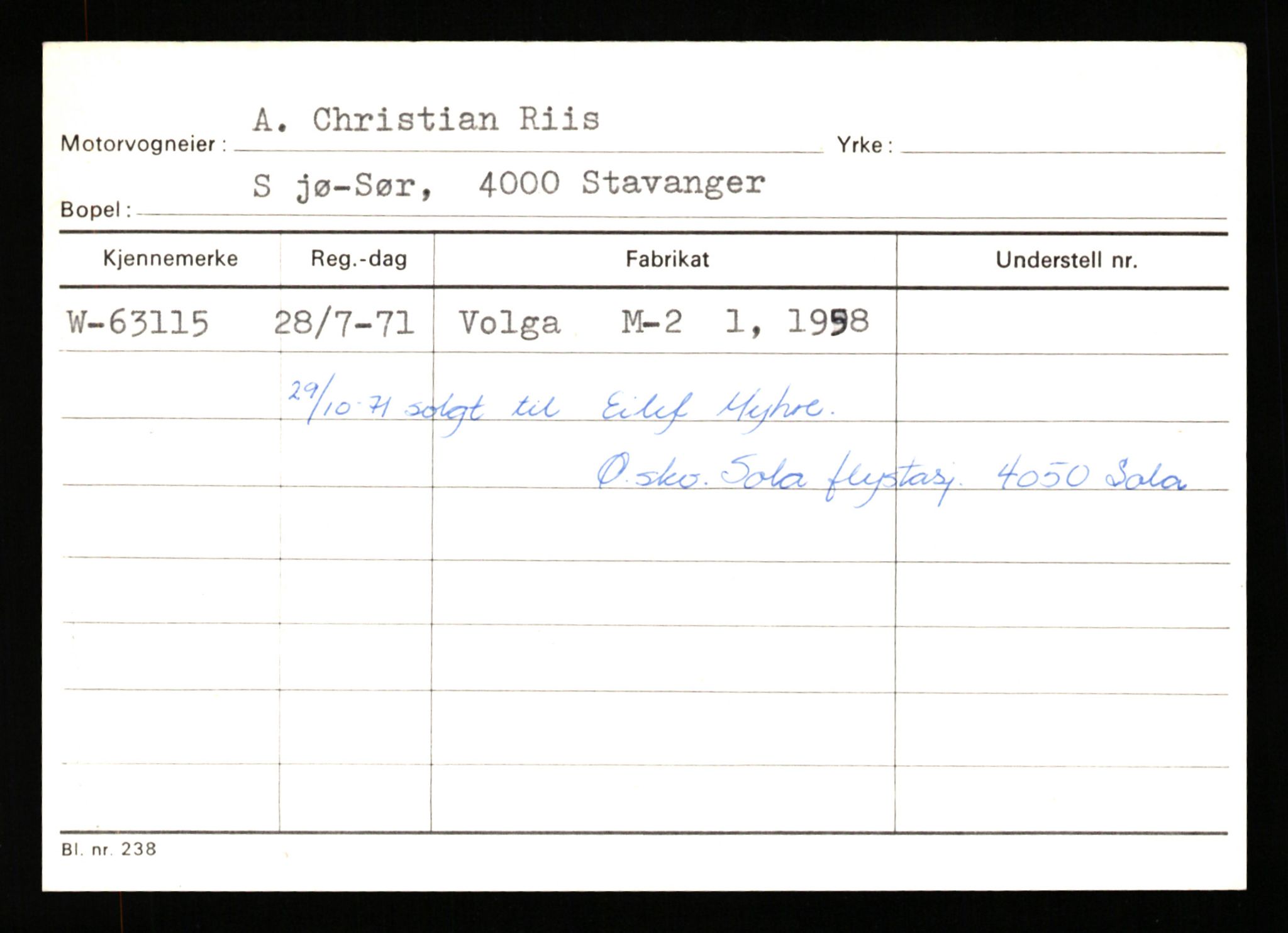 Stavanger trafikkstasjon, SAST/A-101942/0/G/L0007: Registreringsnummer: 49019 - 67460, 1930-1971, s. 2707