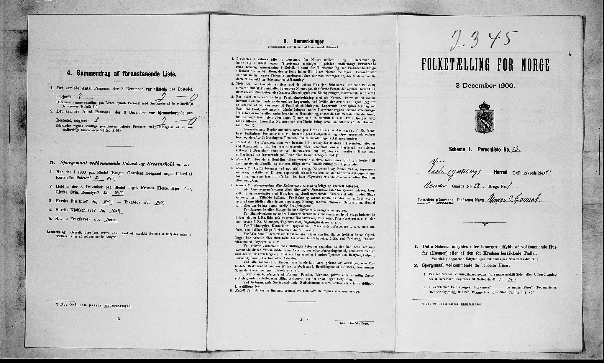 RA, Folketelling 1900 for 0716 Våle herred, 1900, s. 646