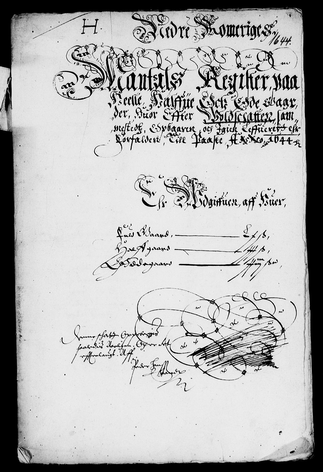 Rentekammeret inntil 1814, Reviderte regnskaper, Lensregnskaper, RA/EA-5023/R/Rb/Rba/L0175: Akershus len, 1643-1644