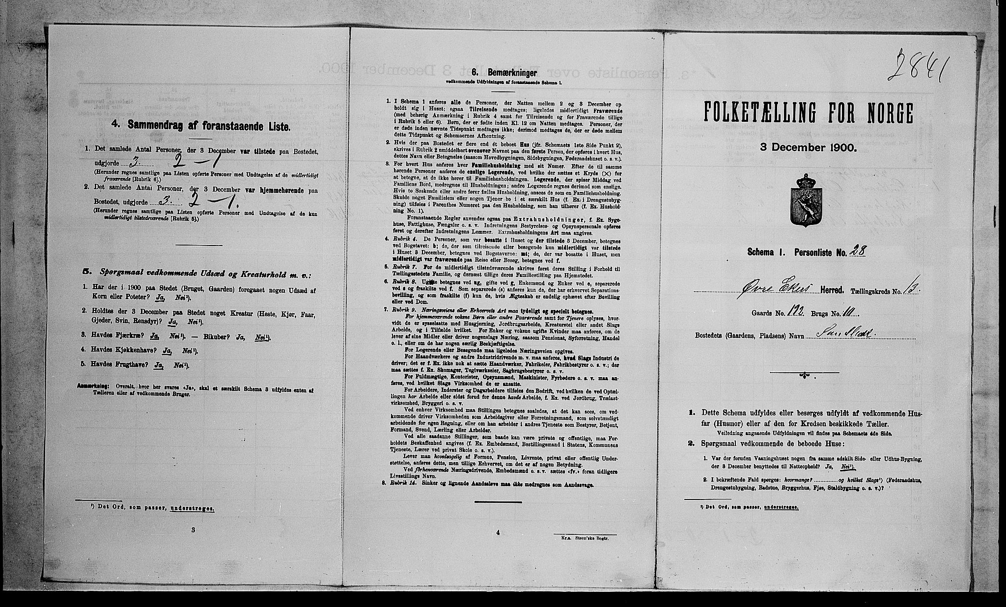 RA, Folketelling 1900 for 0624 Øvre Eiker herred, 1900, s. 2380