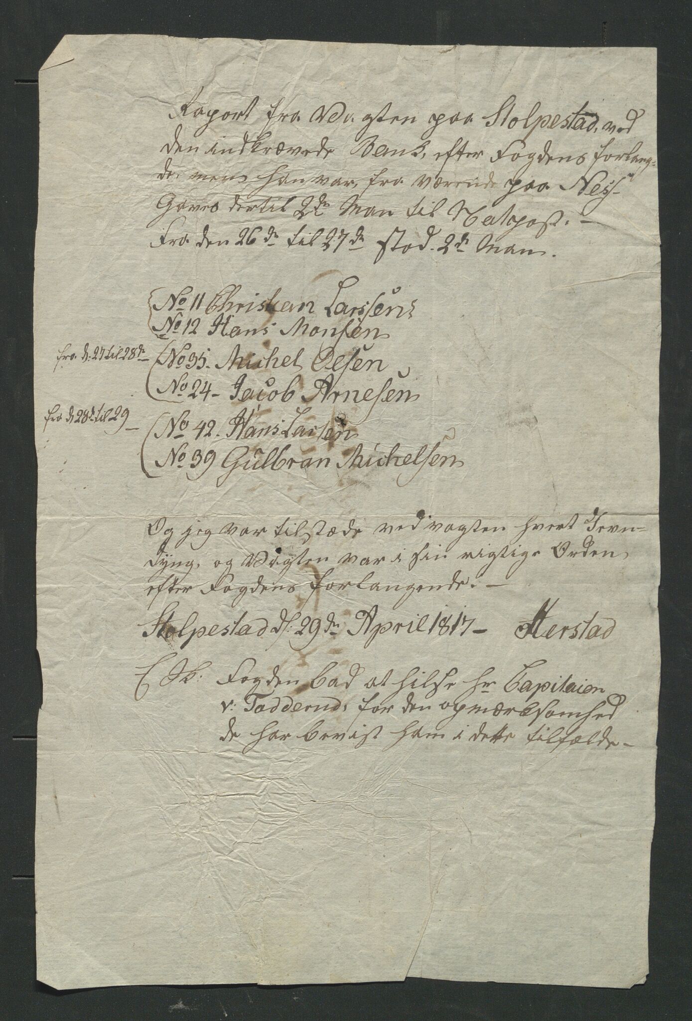 Åker i Vang, Hedmark, og familien Todderud, AV/SAH-ARK-010/J/Jc/L0004: Korrespondanse, 1796-1844, s. 126