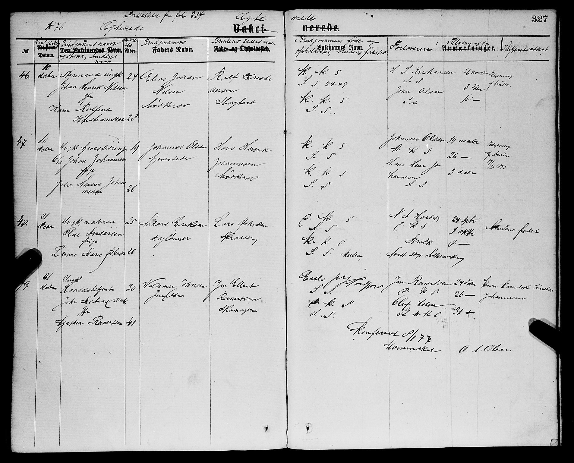 Sandviken Sokneprestembete, AV/SAB-A-77601/H/Ha/L0001: Ministerialbok nr. A 1, 1867-1877, s. 327