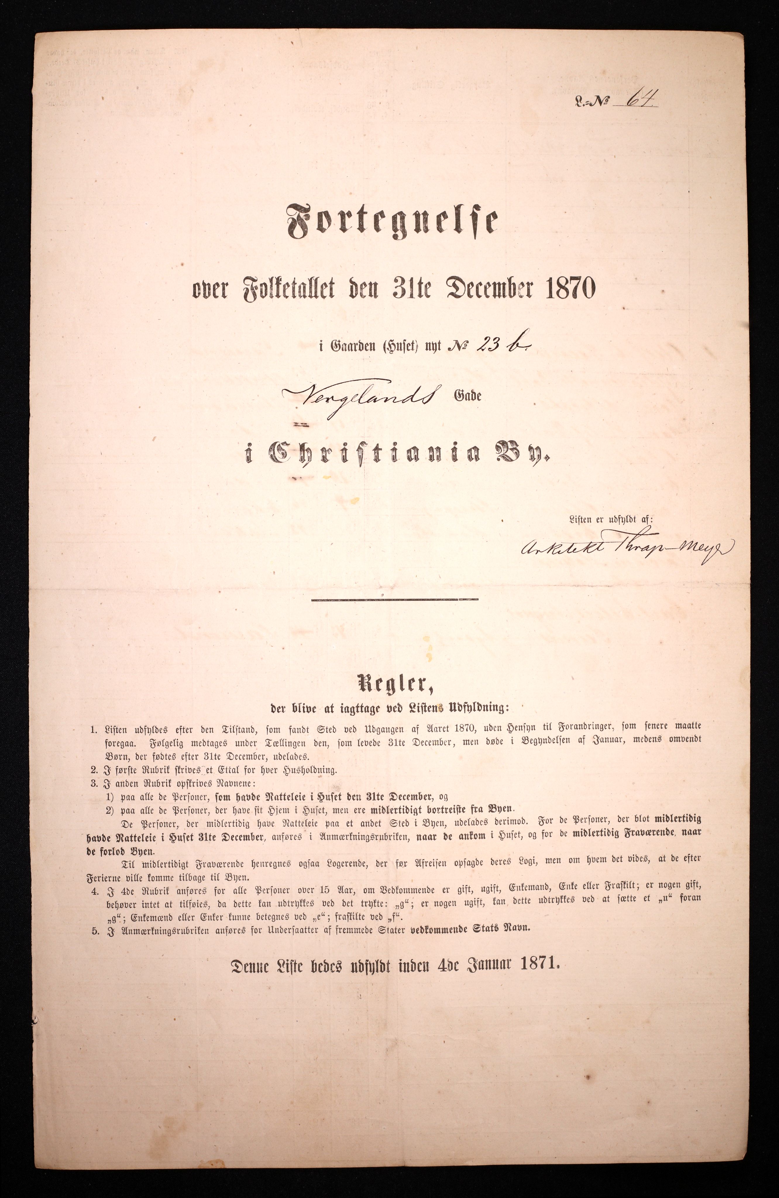 RA, Folketelling 1870 for 0301 Kristiania kjøpstad, 1870, s. 4631