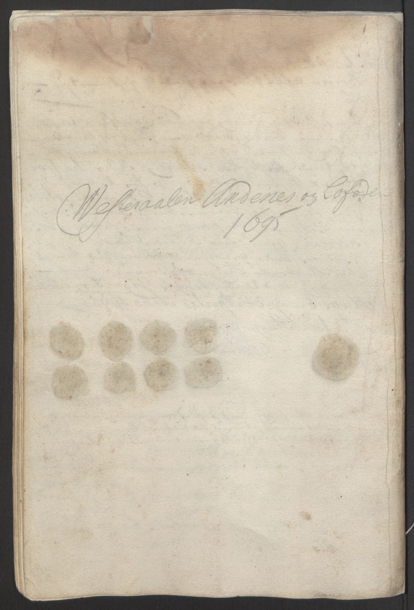 Rentekammeret inntil 1814, Reviderte regnskaper, Fogderegnskap, RA/EA-4092/R67/L4677: Fogderegnskap Vesterålen, Andenes og Lofoten, 1694-1695, s. 295