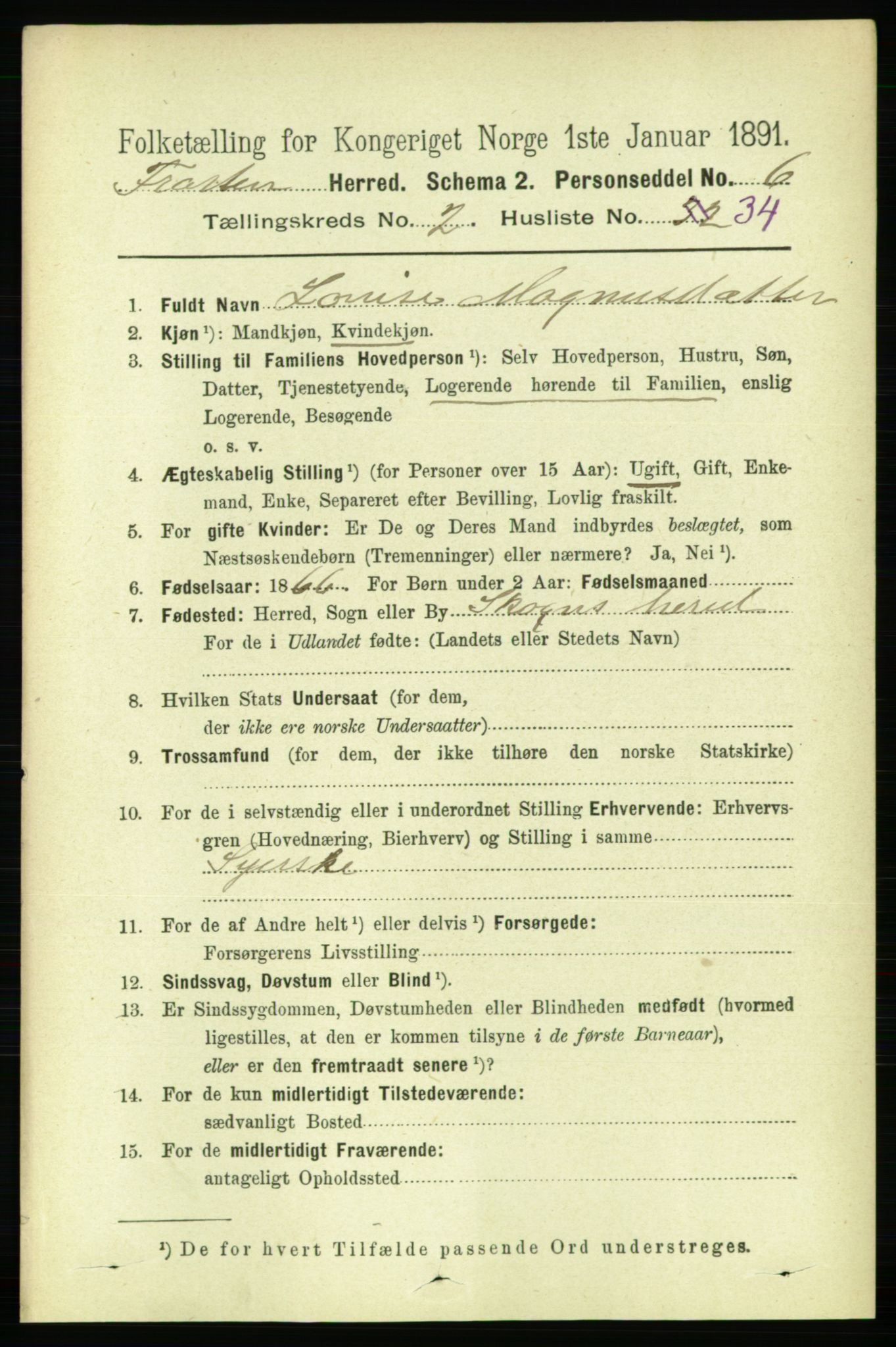 RA, Folketelling 1891 for 1717 Frosta herred, 1891, s. 1282