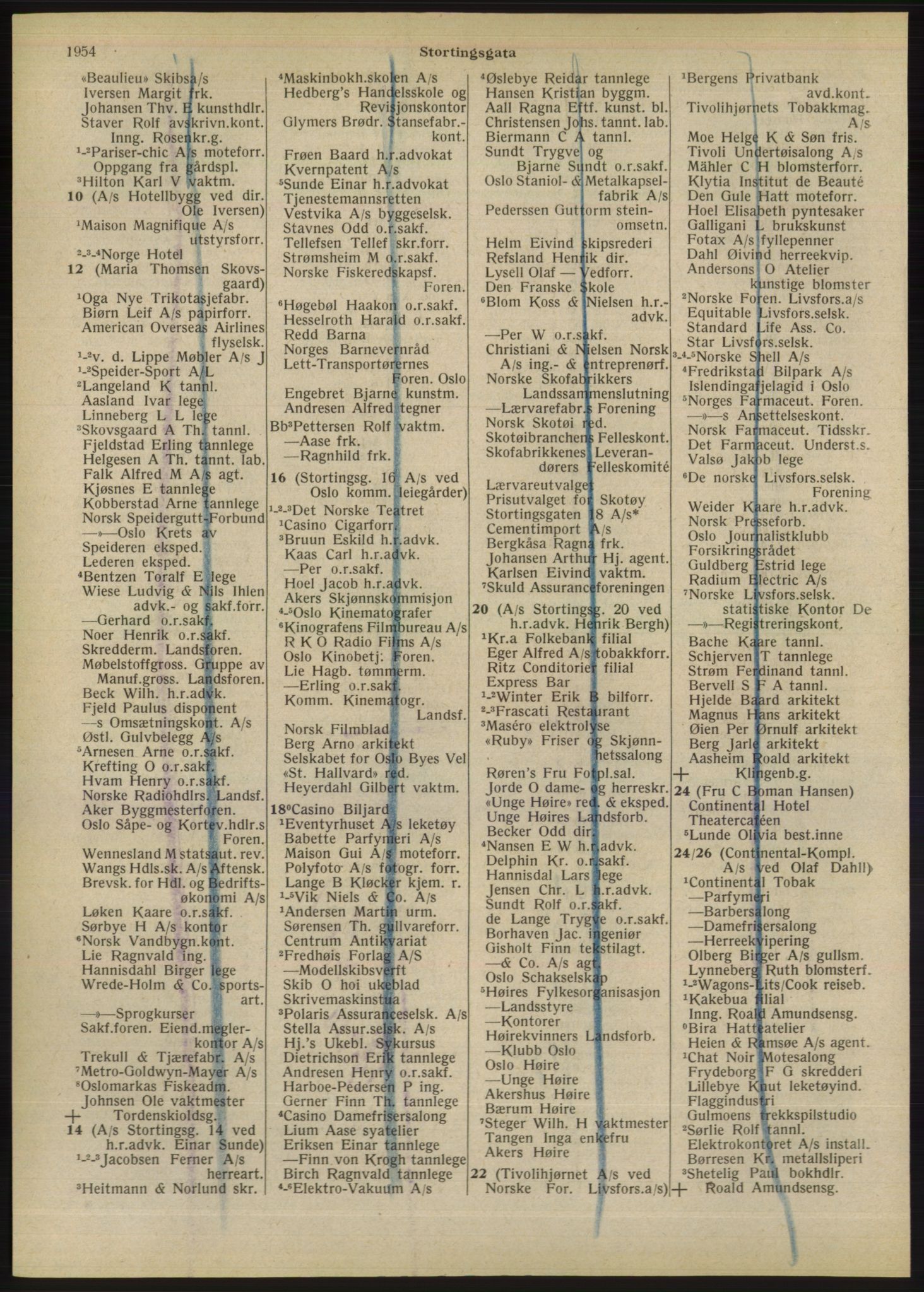 Kristiania/Oslo adressebok, PUBL/-, 1947, s. 1954