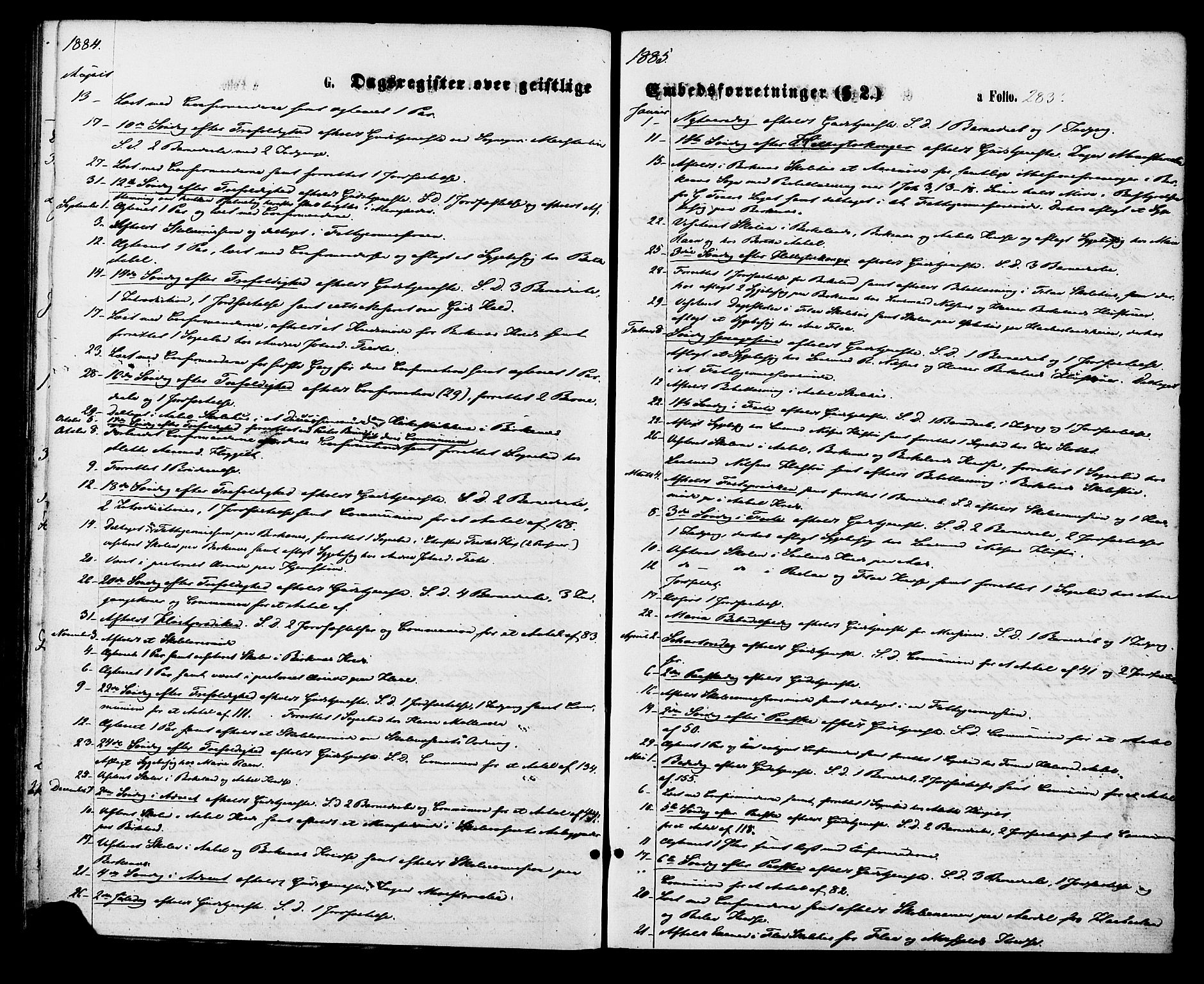 Birkenes sokneprestkontor, SAK/1111-0004/F/Fa/L0004: Ministerialbok nr. A 4, 1867-1886, s. 283