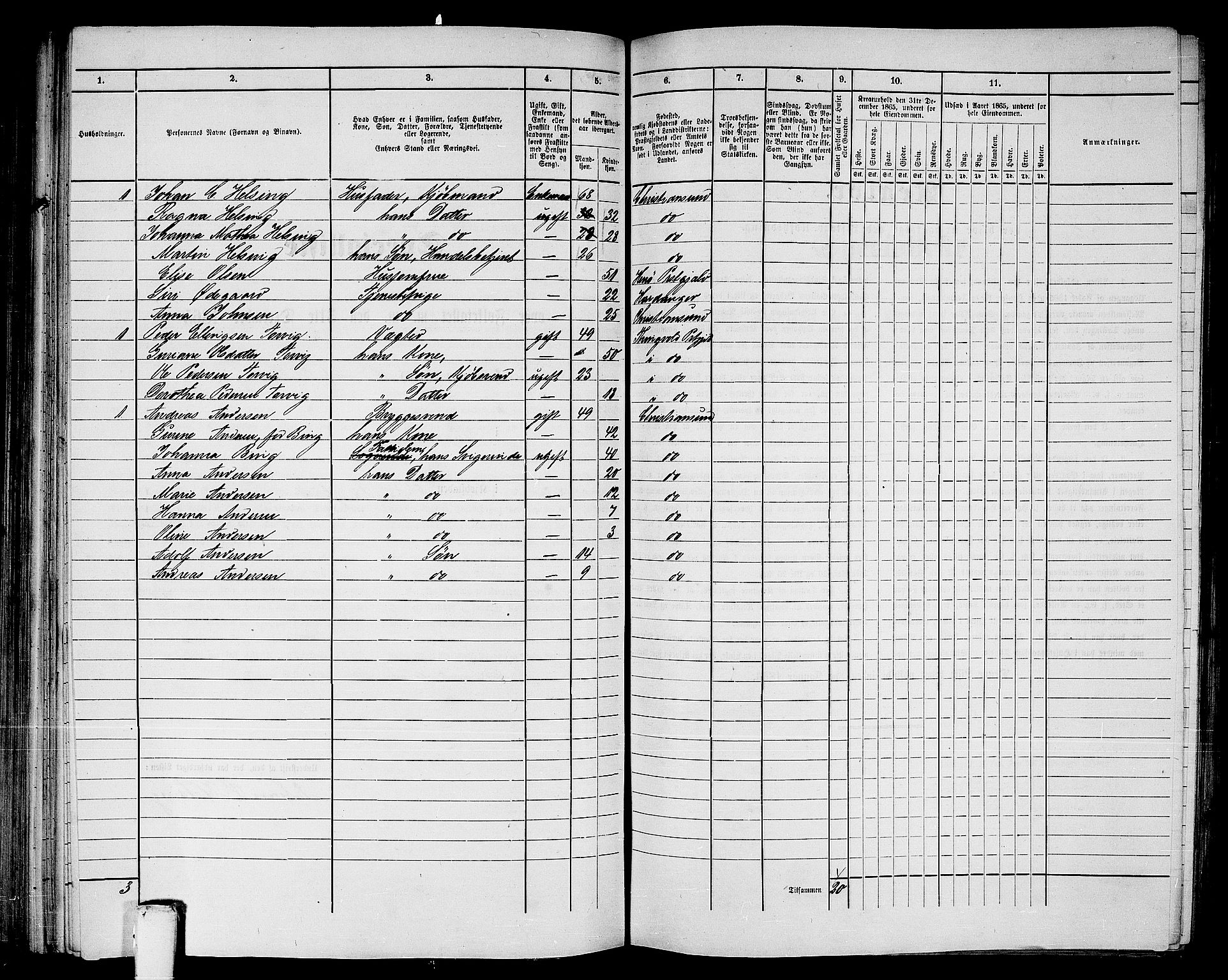 RA, Folketelling 1865 for 1503B Kristiansund prestegjeld, Kristiansund kjøpstad, 1865, s. 193