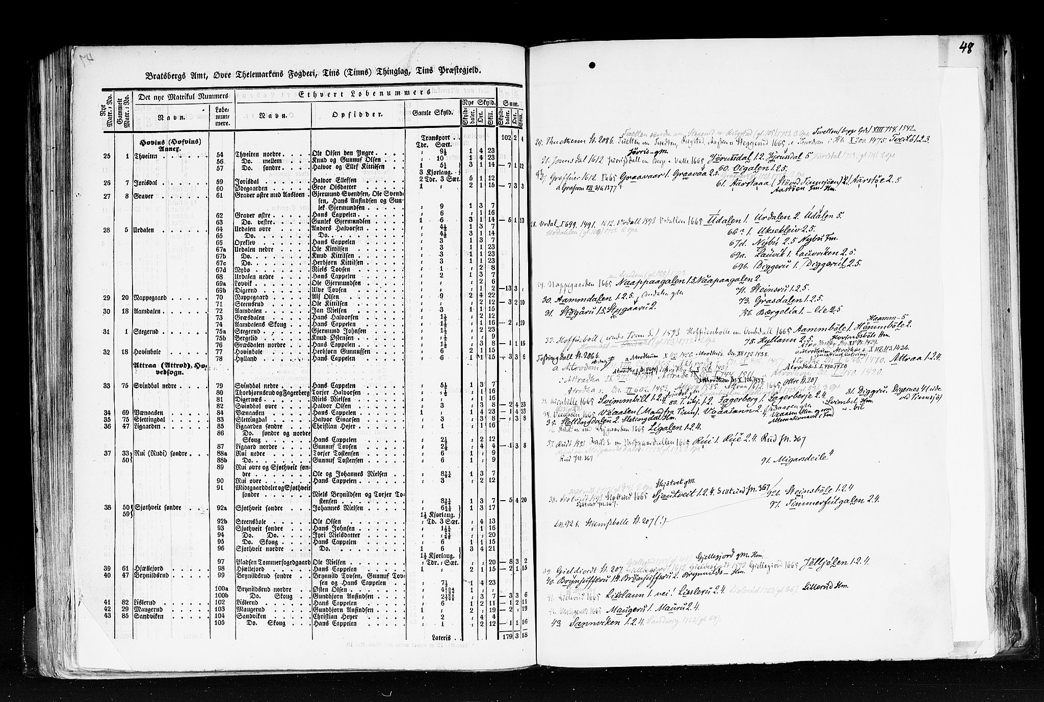Rygh, AV/RA-PA-0034/F/Fb/L0007: Matrikkelen for 1838 - Bratsberg amt (Telemark fylke), 1838, s. 47b