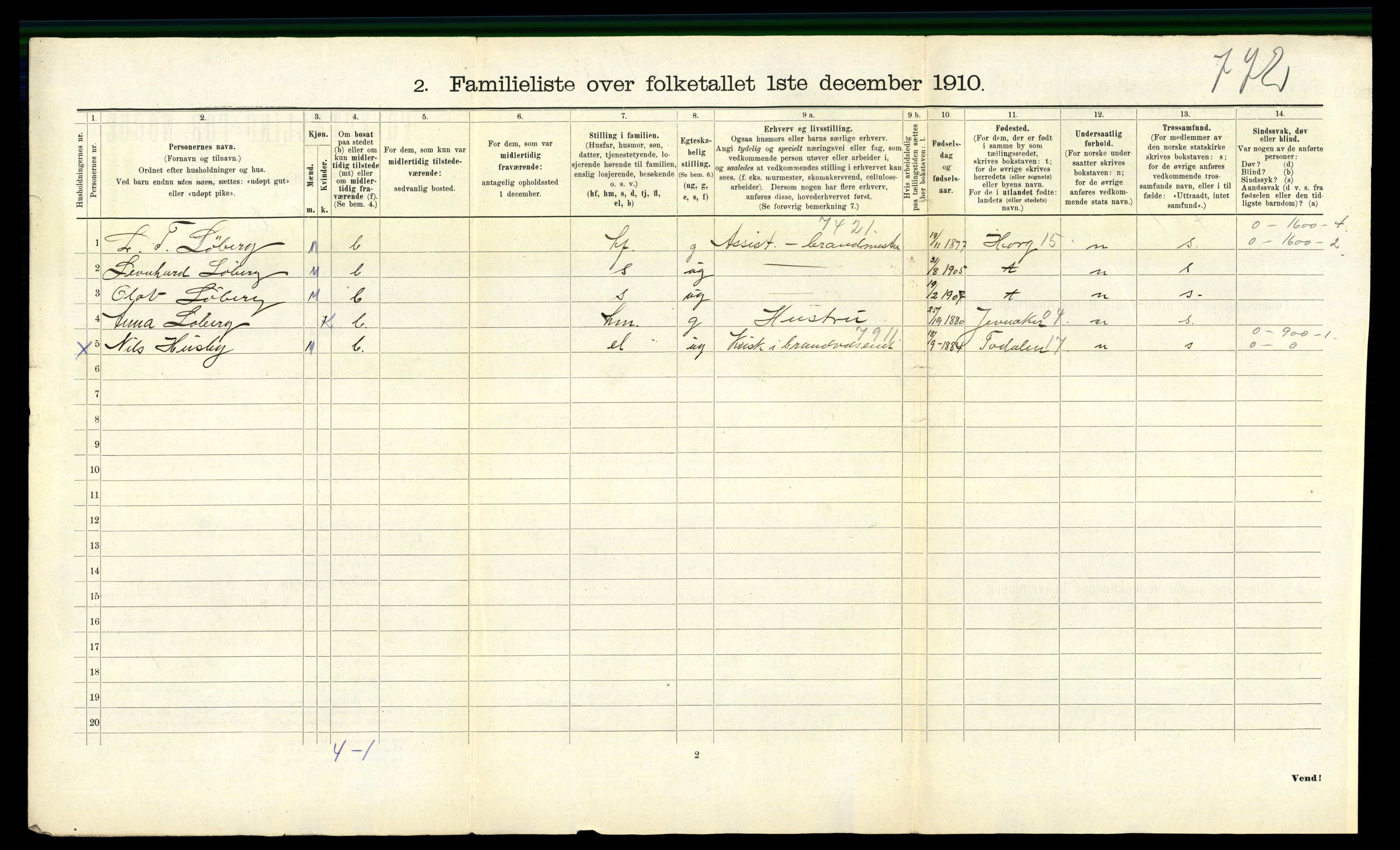 RA, Folketelling 1910 for 1503 Kristiansund kjøpstad, 1910, s. 2614